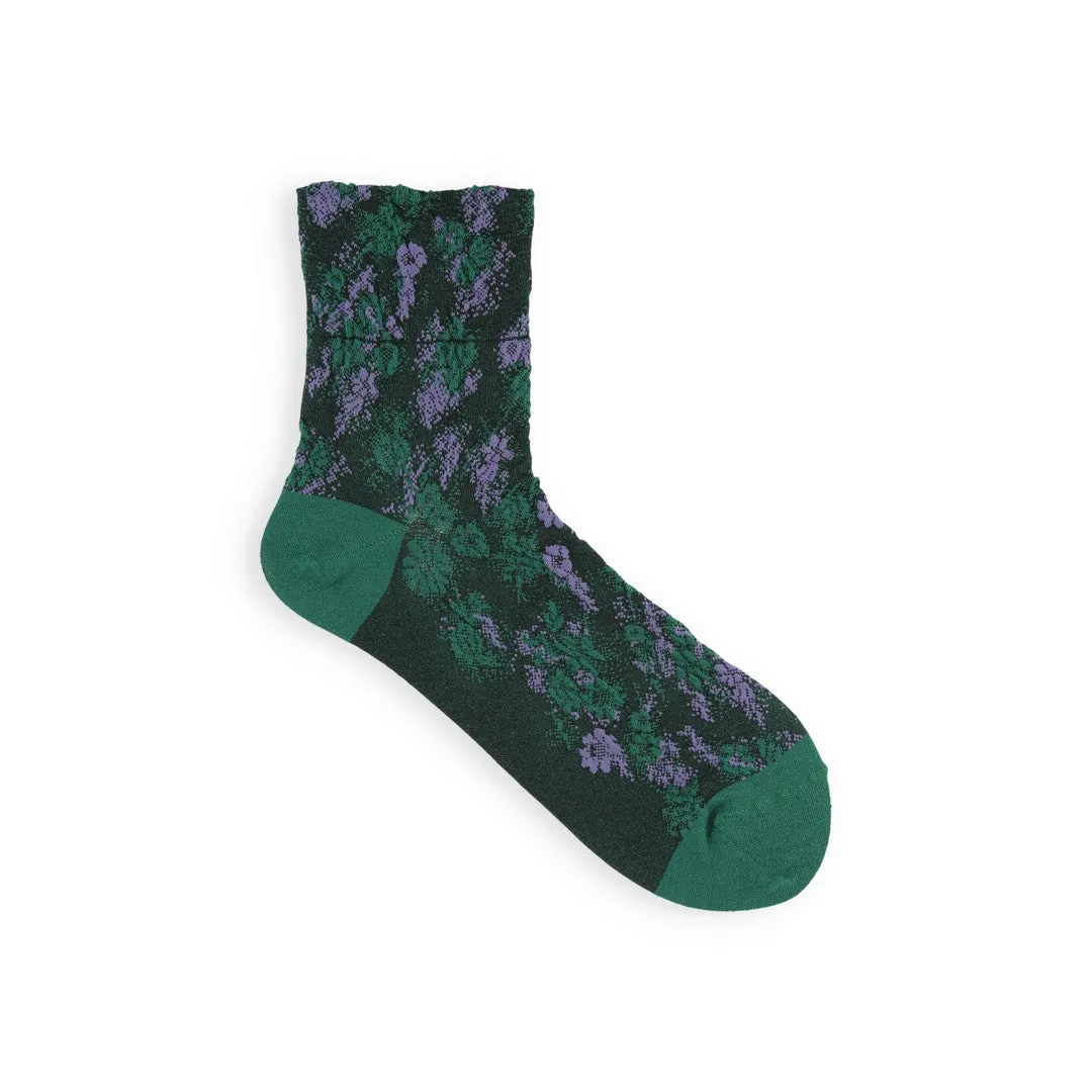 021132508 Cotton/Linen Impressionist Low Crew Socks