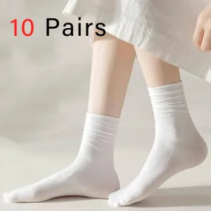 10 Pairs Women Mid Length Casual Socks