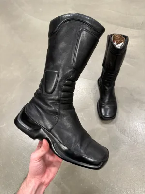 1999 Prada runway biker leather boots