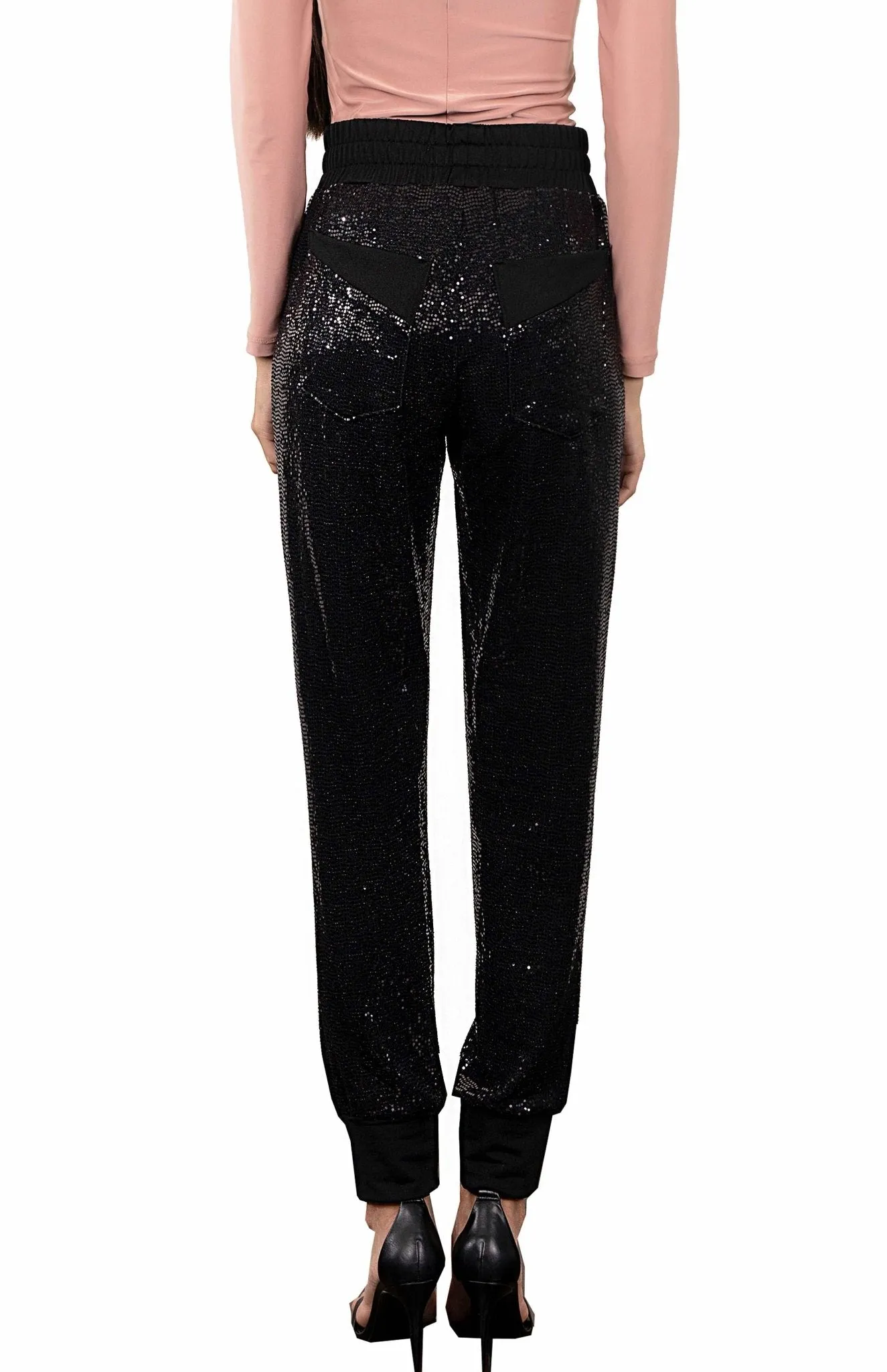 Agape |  High Waist Sequin Joggers