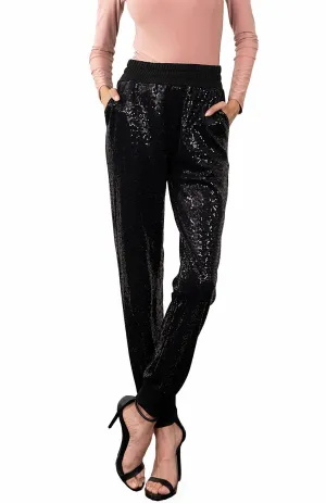 Agape |  High Waist Sequin Joggers