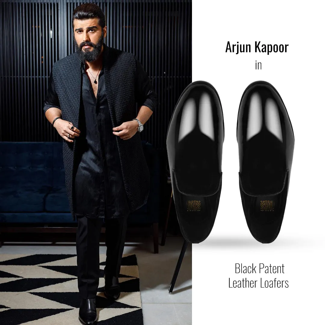 Alfie Black Patent Loafers For Men