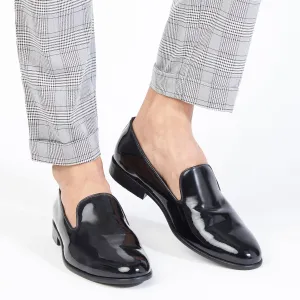 Alfie Black Patent Loafers For Men