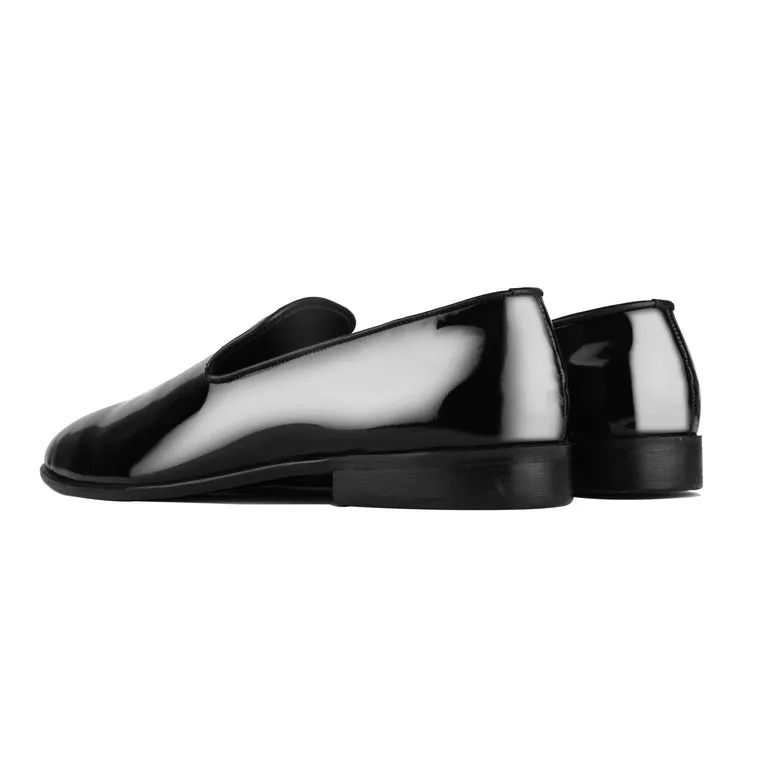 Alfie Black Patent Loafers For Men