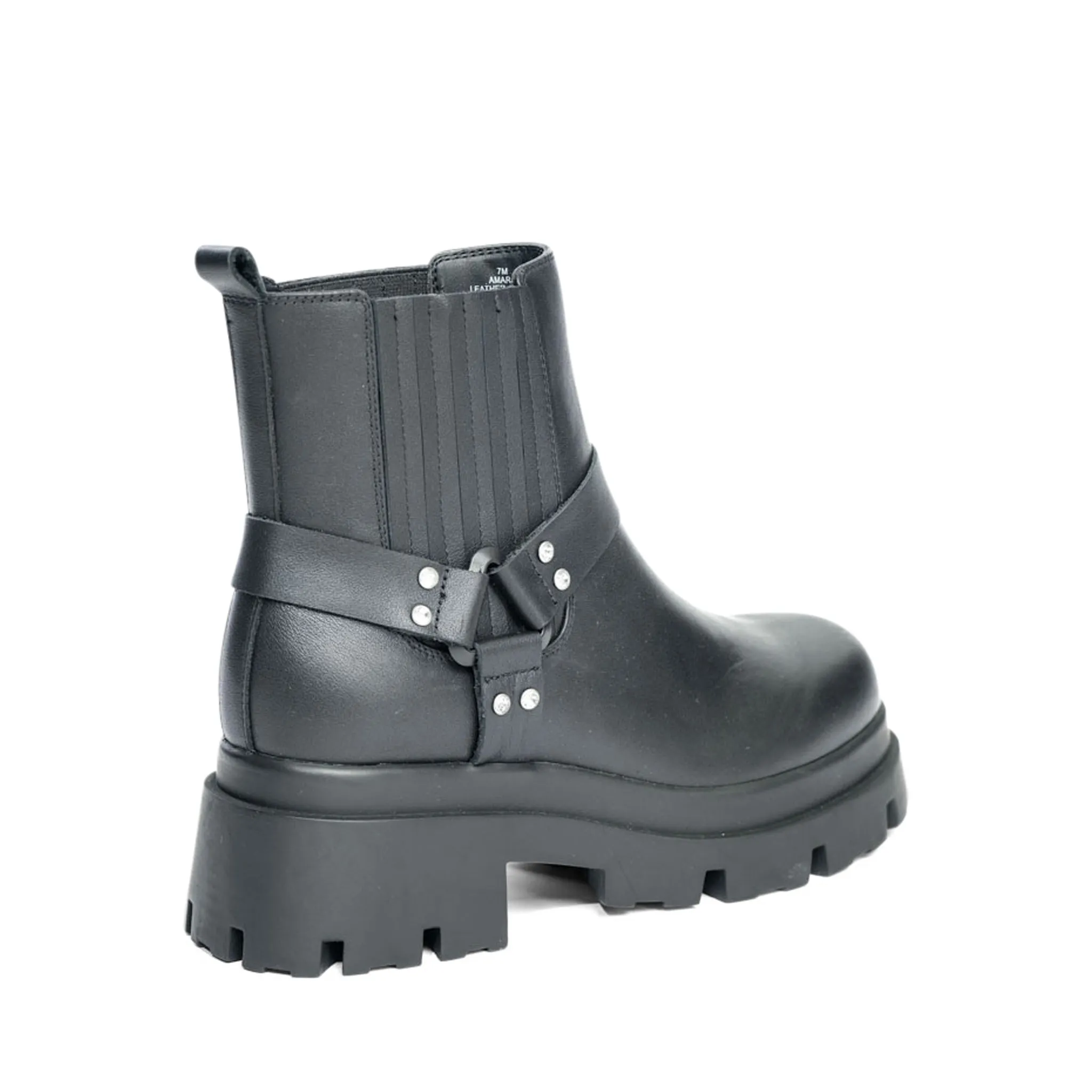 Amara Black Leather Bootie