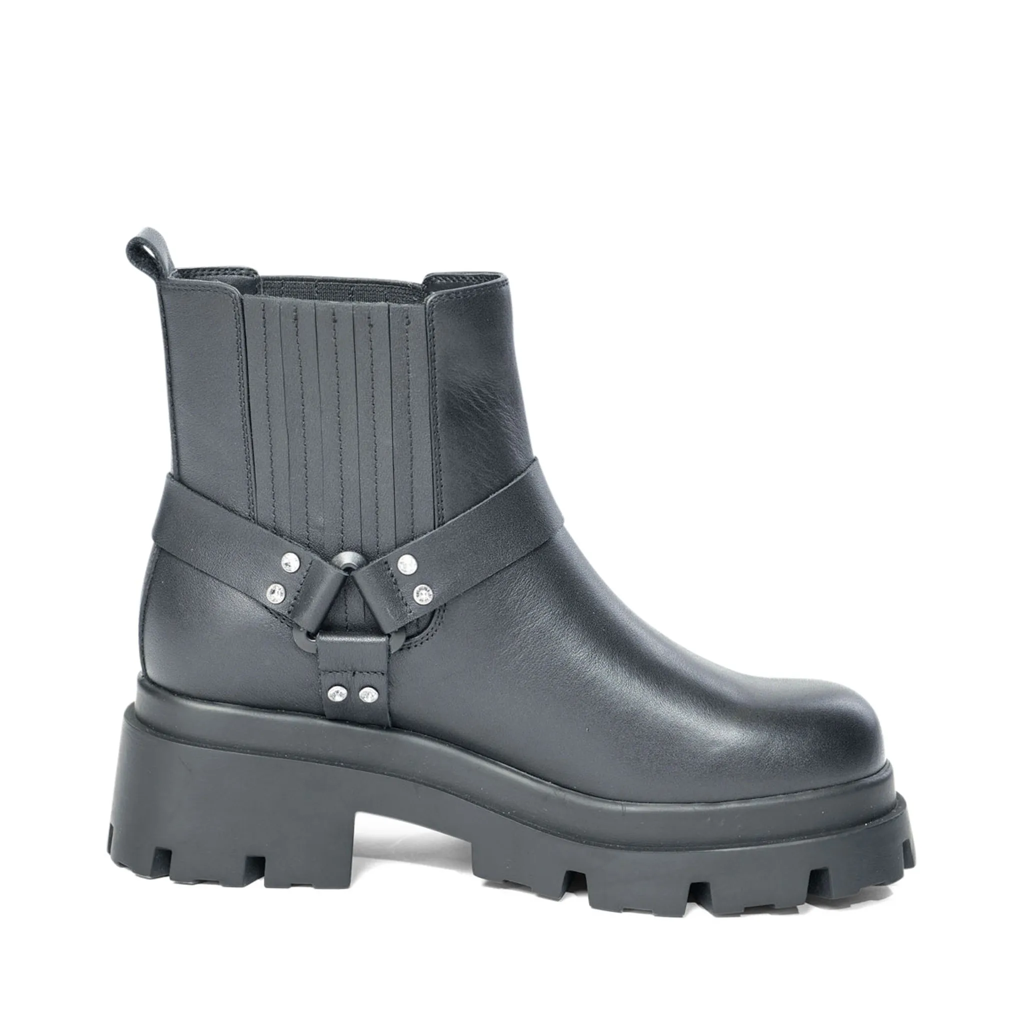 Amara Black Leather Bootie