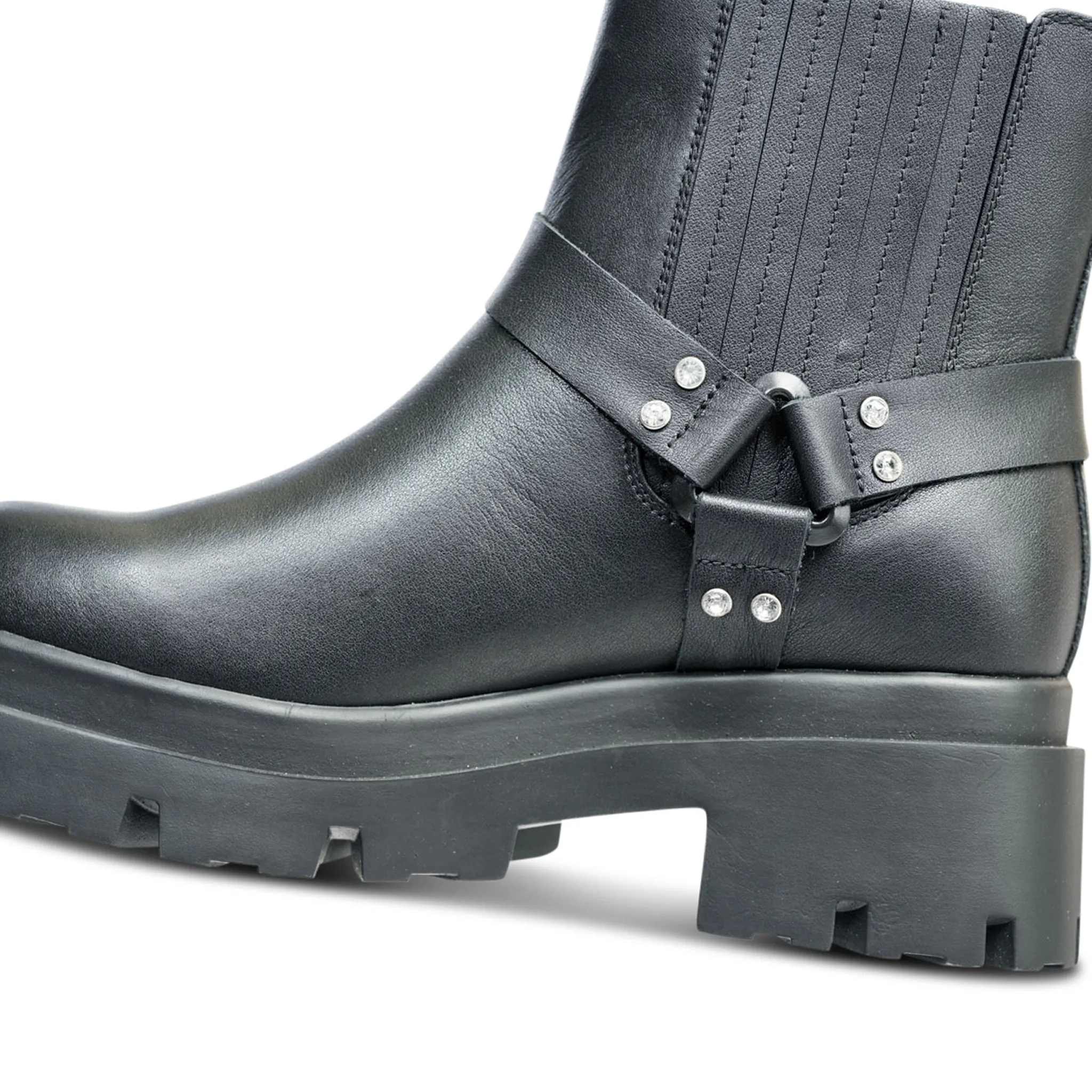 Amara Black Leather Bootie