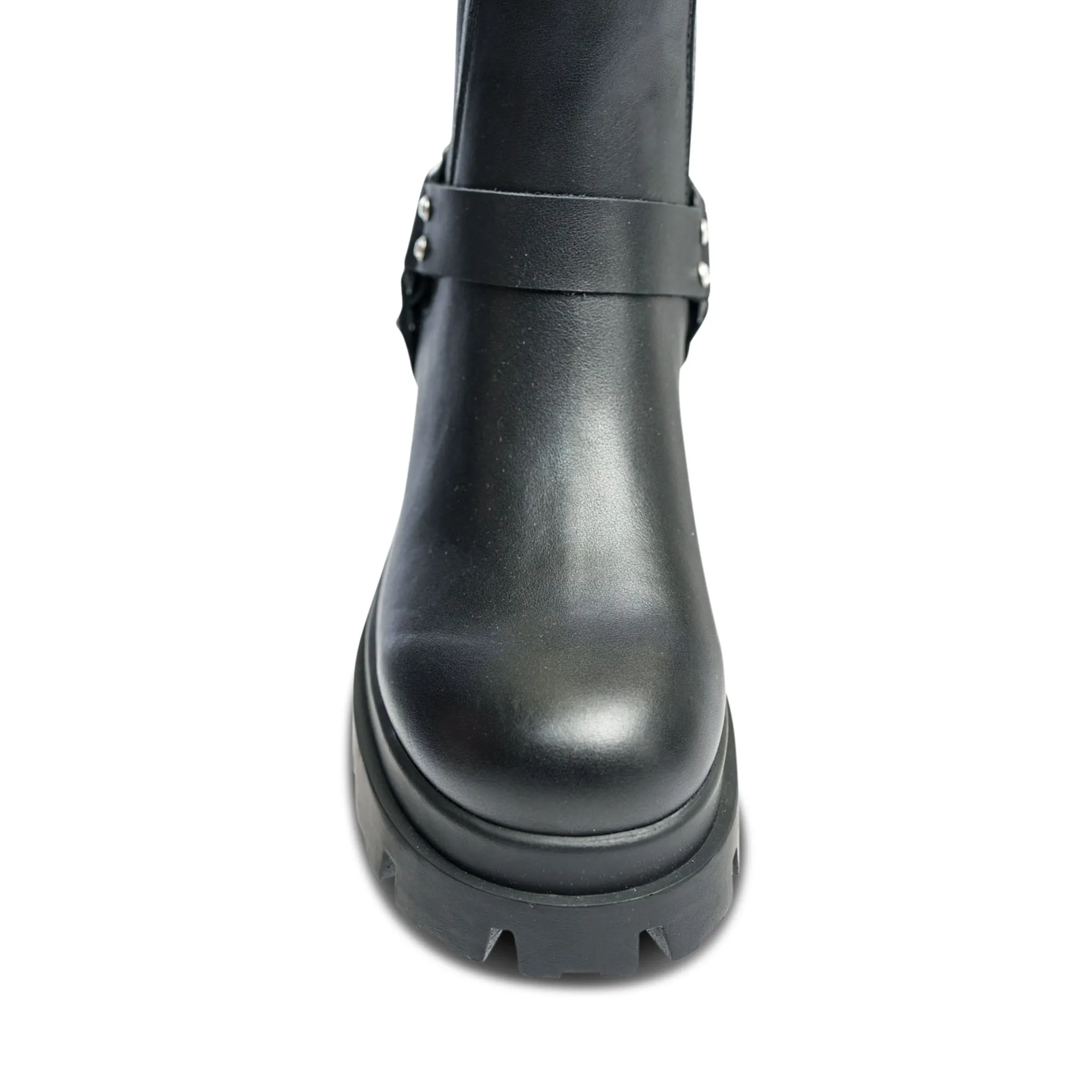 Amara Black Leather Bootie
