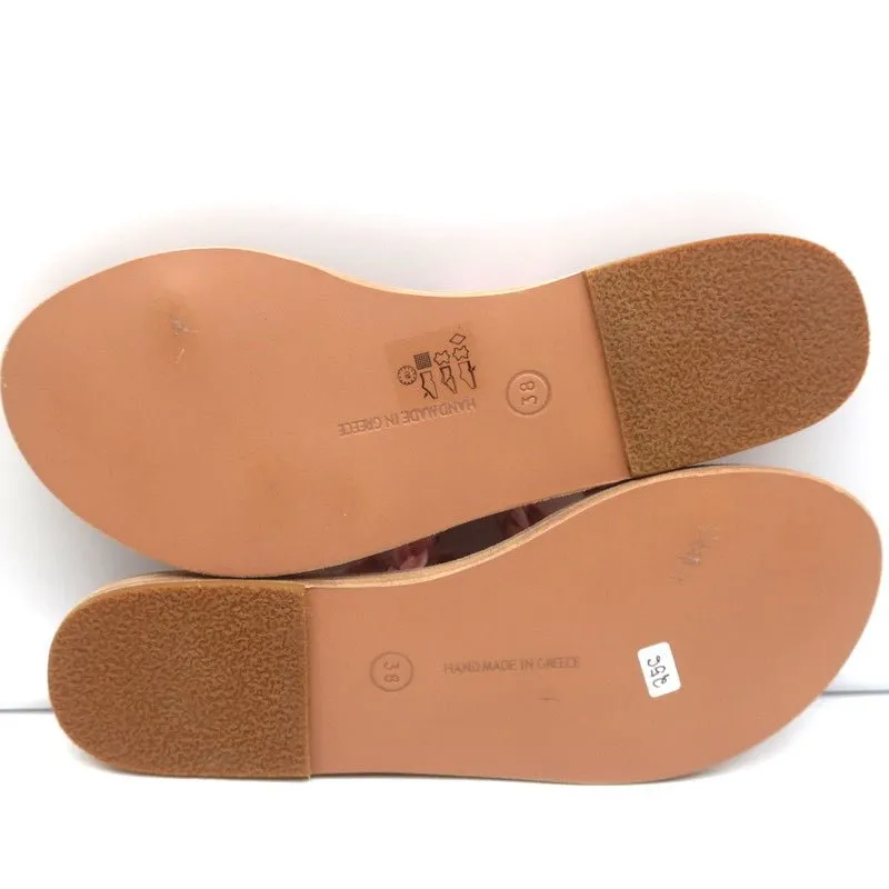 Ancient Greek Sandals Alkmini Slides Dusty Pink Braided Velvet Size 38 NEW