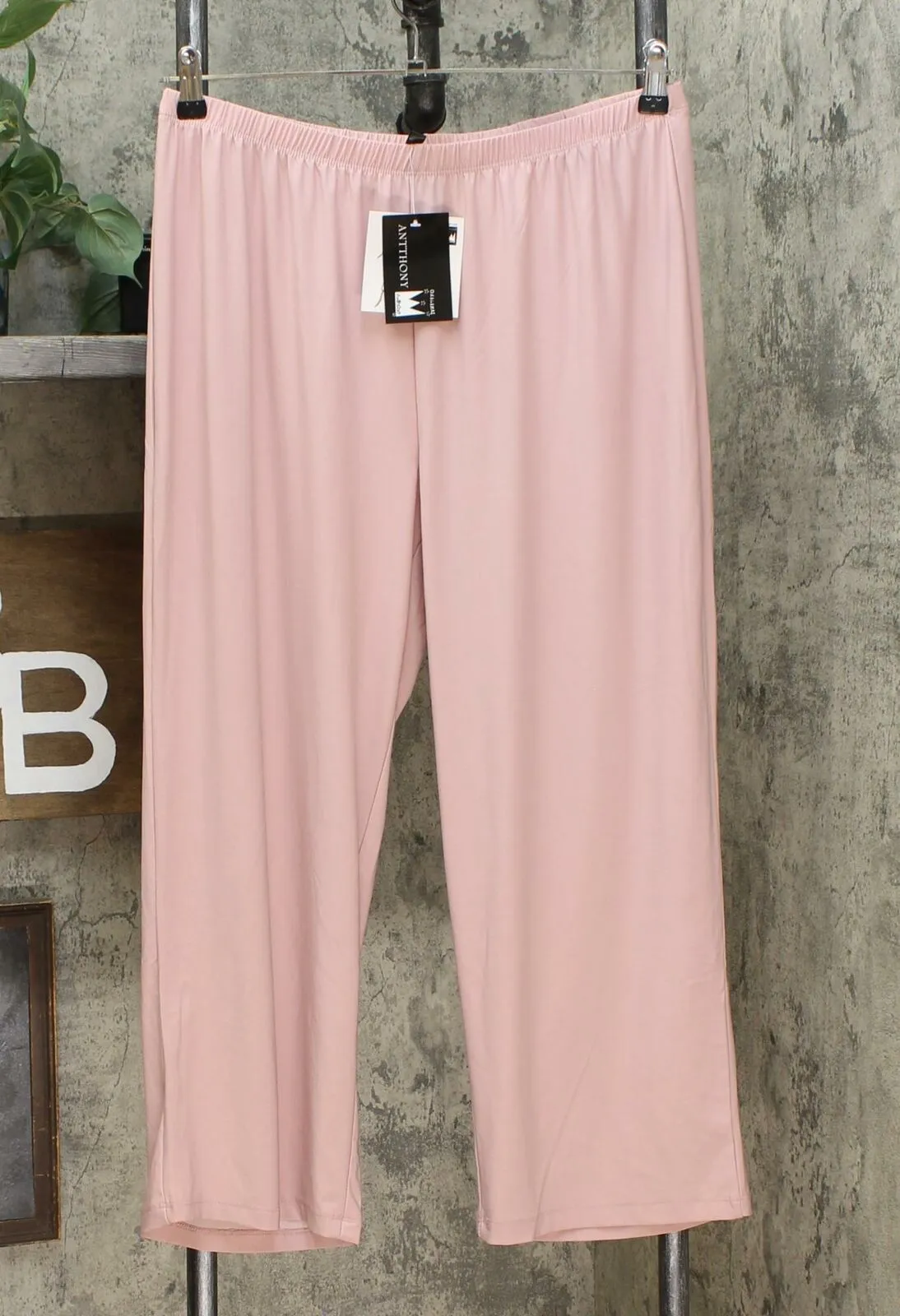 Antthony Women's 2 Pack Knit Cropped Pants Red / Pink Petite Large