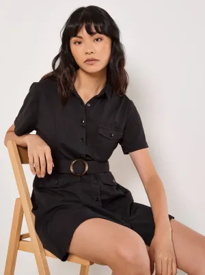 Apricot Utility Cargo Mini Dress