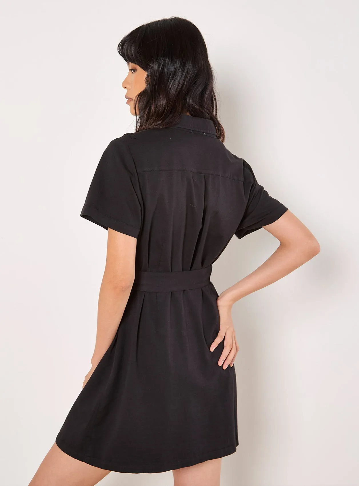 Apricot Utility Cargo Mini Dress