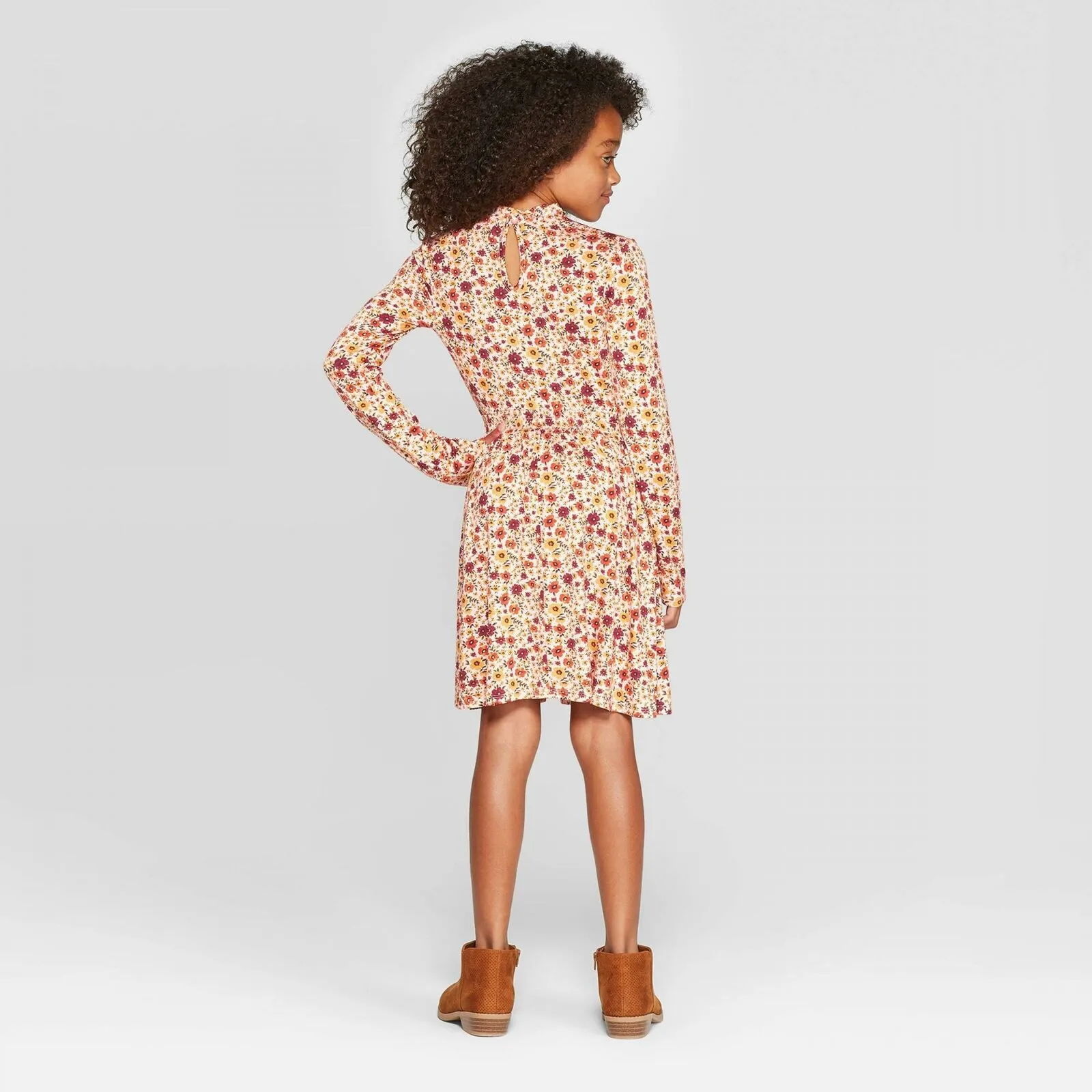 Art Class Girls' Long Sleeve Mock Neck Fit and Flare Dress