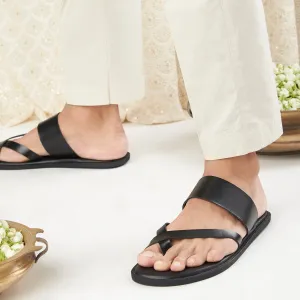 Athens Black Slippers For Men