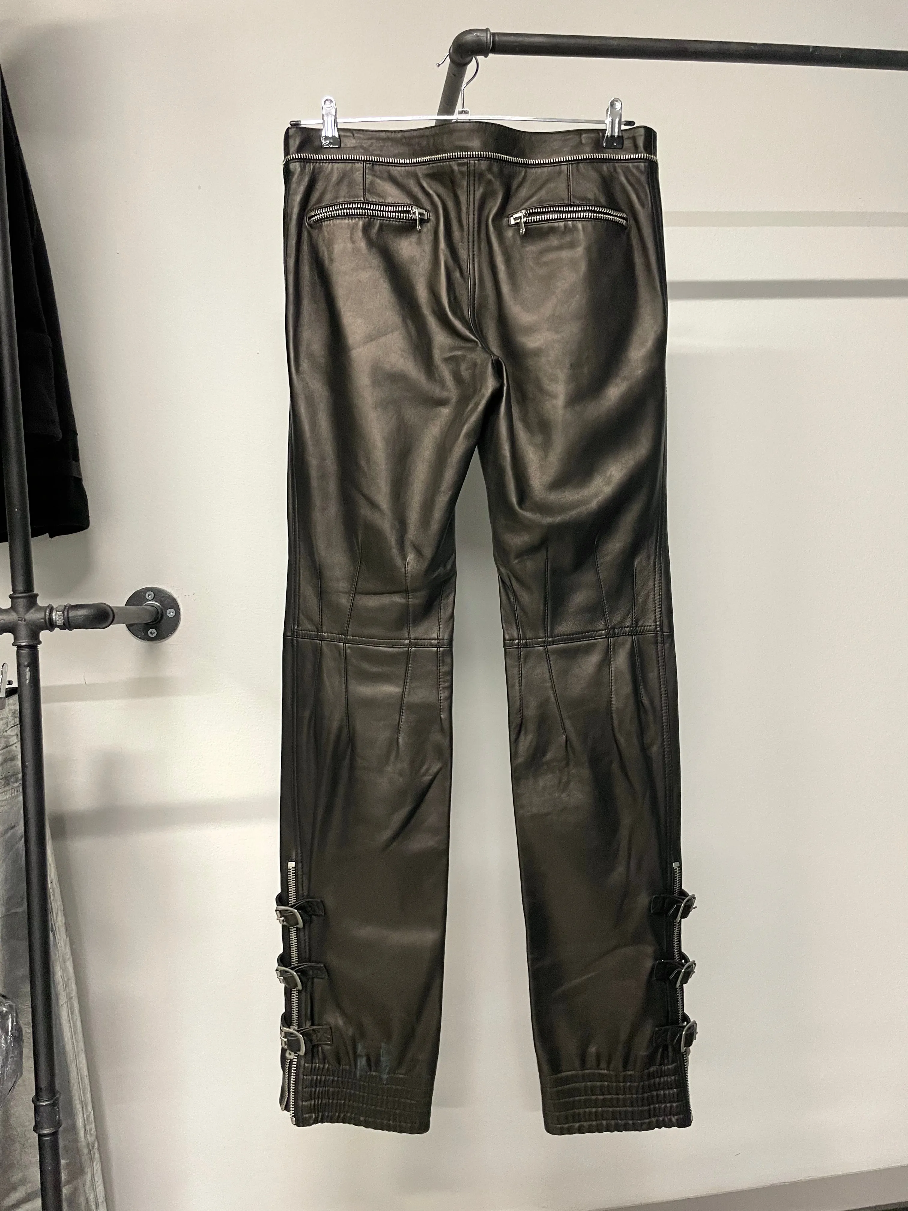 AW2003 Dolce & Gabbana leather bondage biker pants