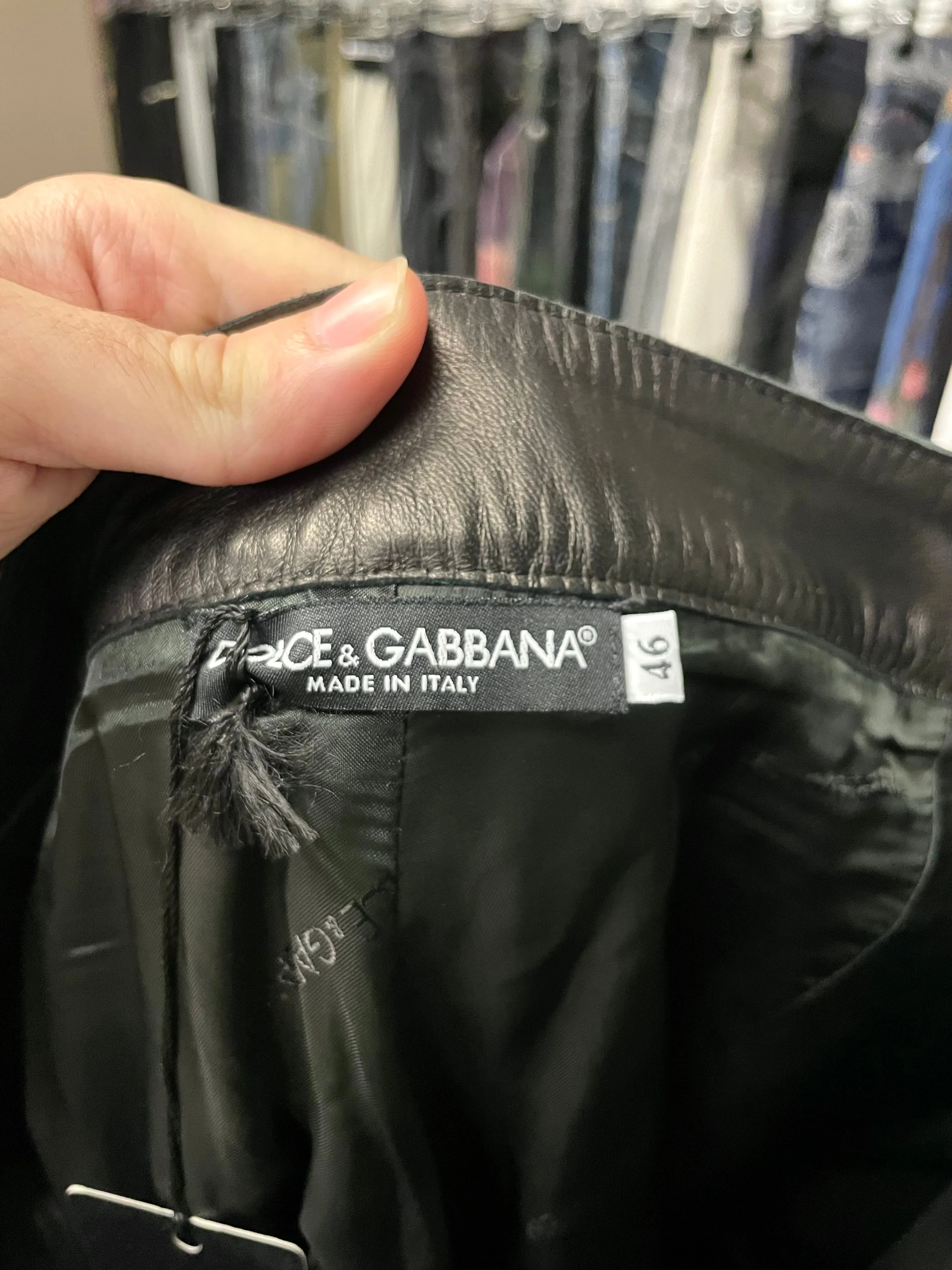 AW2003 Dolce & Gabbana leather bondage biker pants