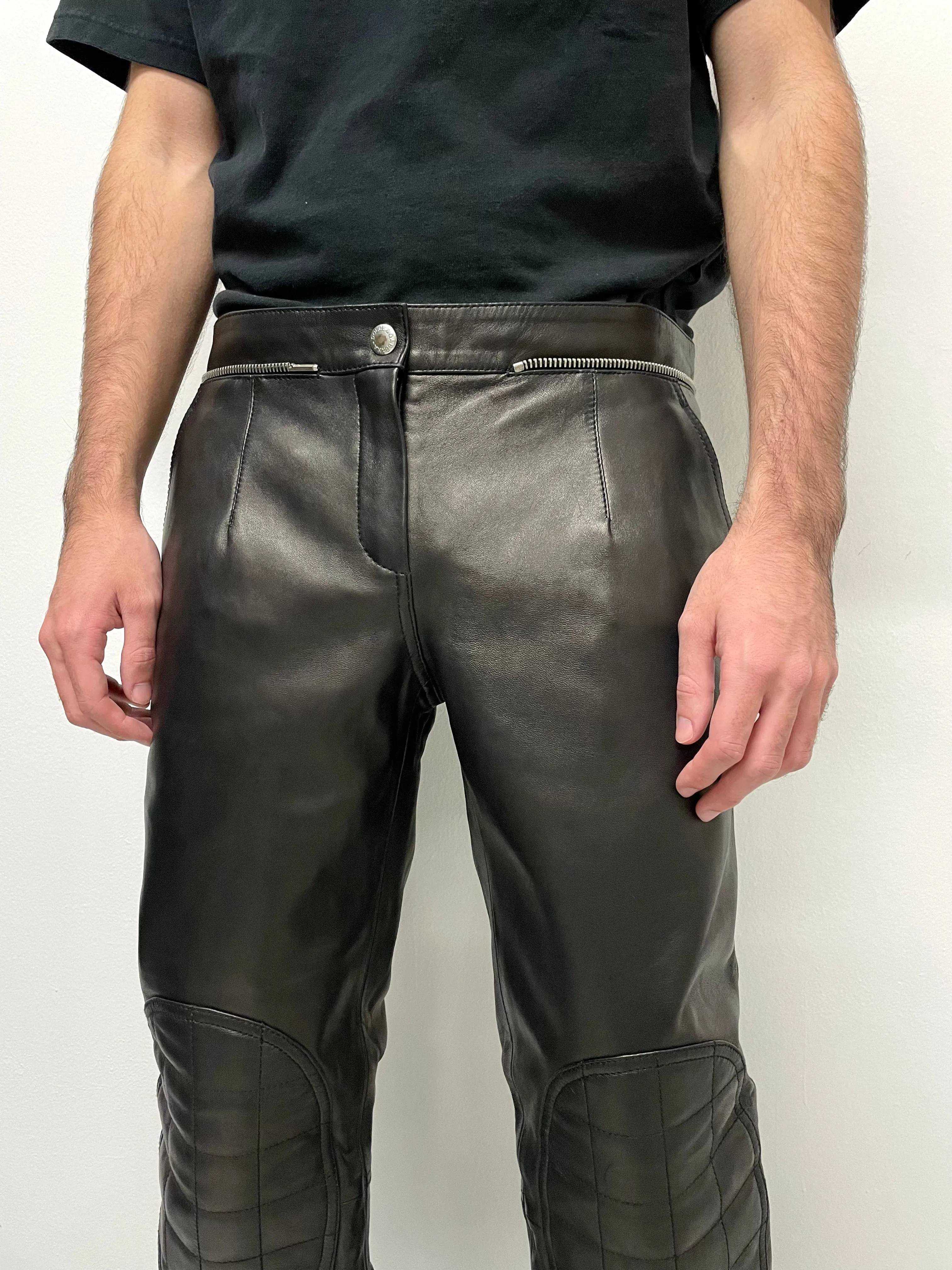 AW2003 Dolce & Gabbana leather bondage biker pants
