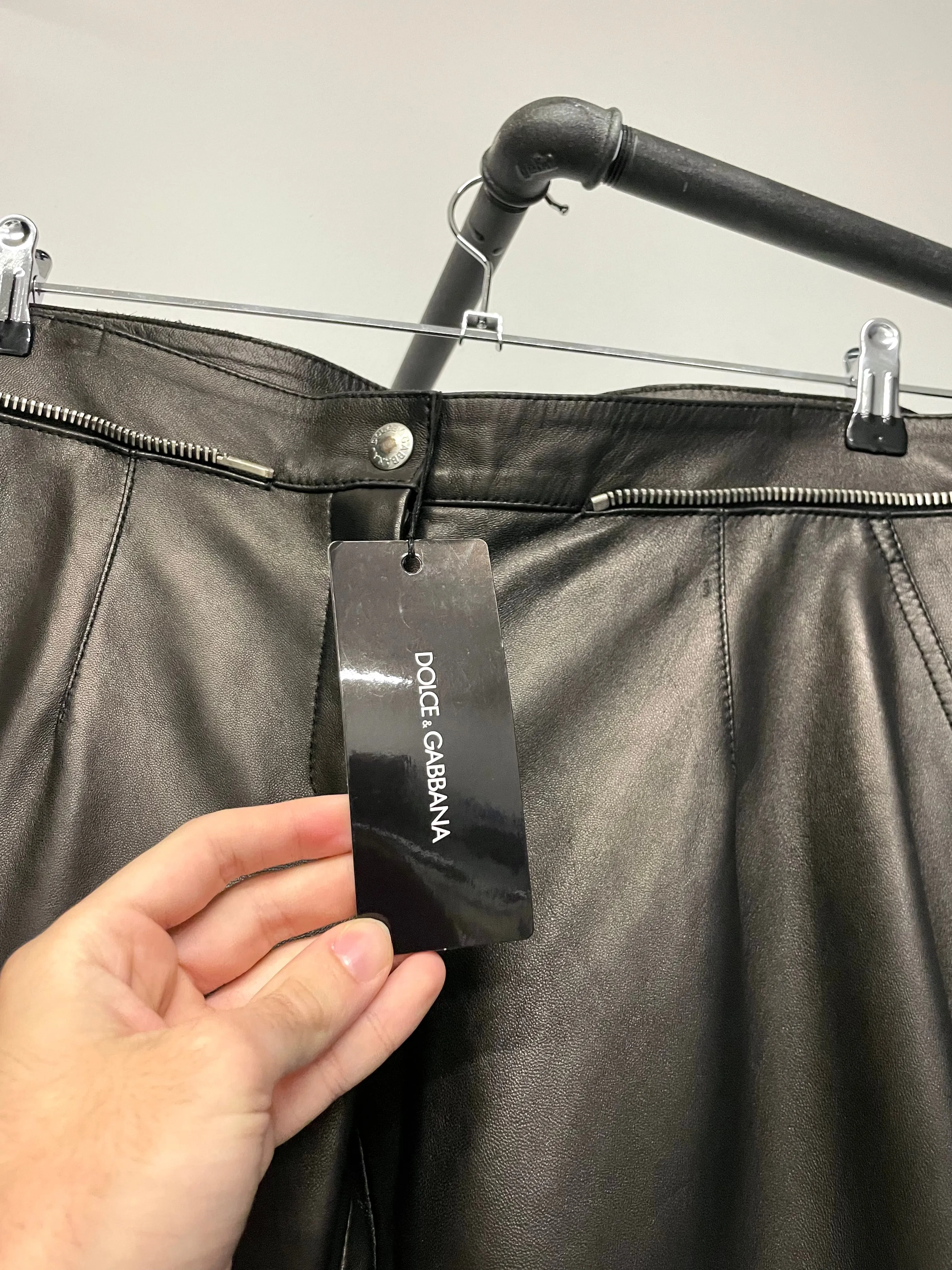 AW2003 Dolce & Gabbana leather bondage biker pants