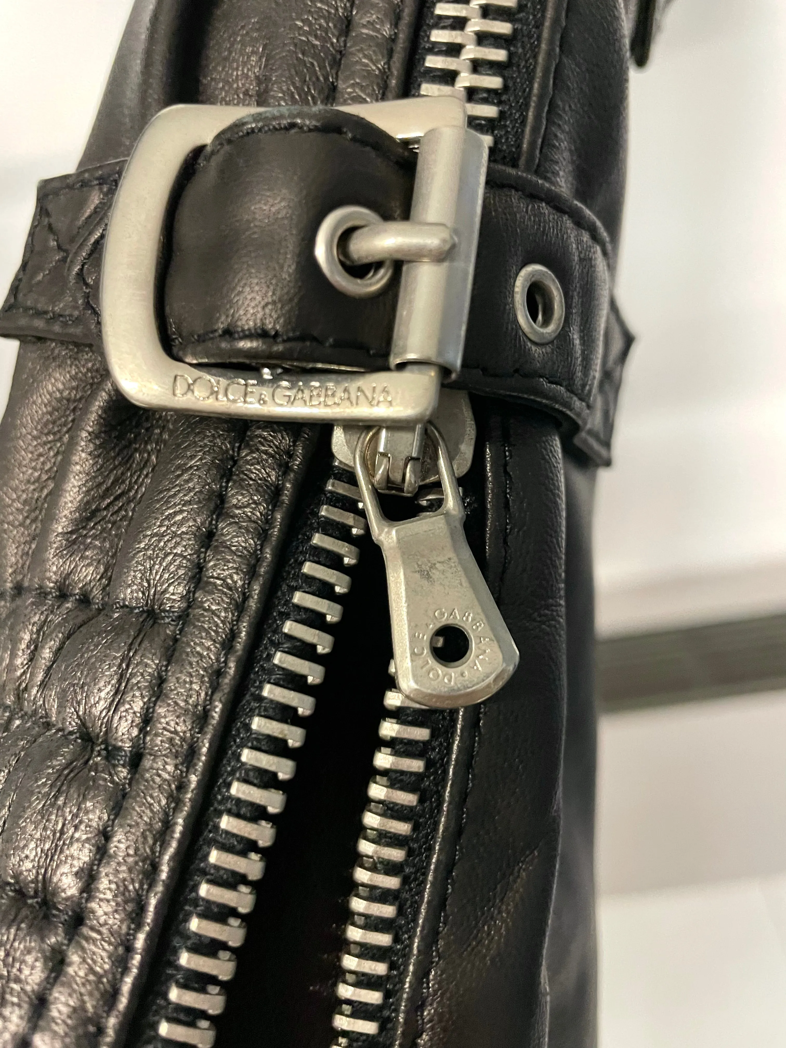 AW2003 Dolce & Gabbana leather bondage biker pants