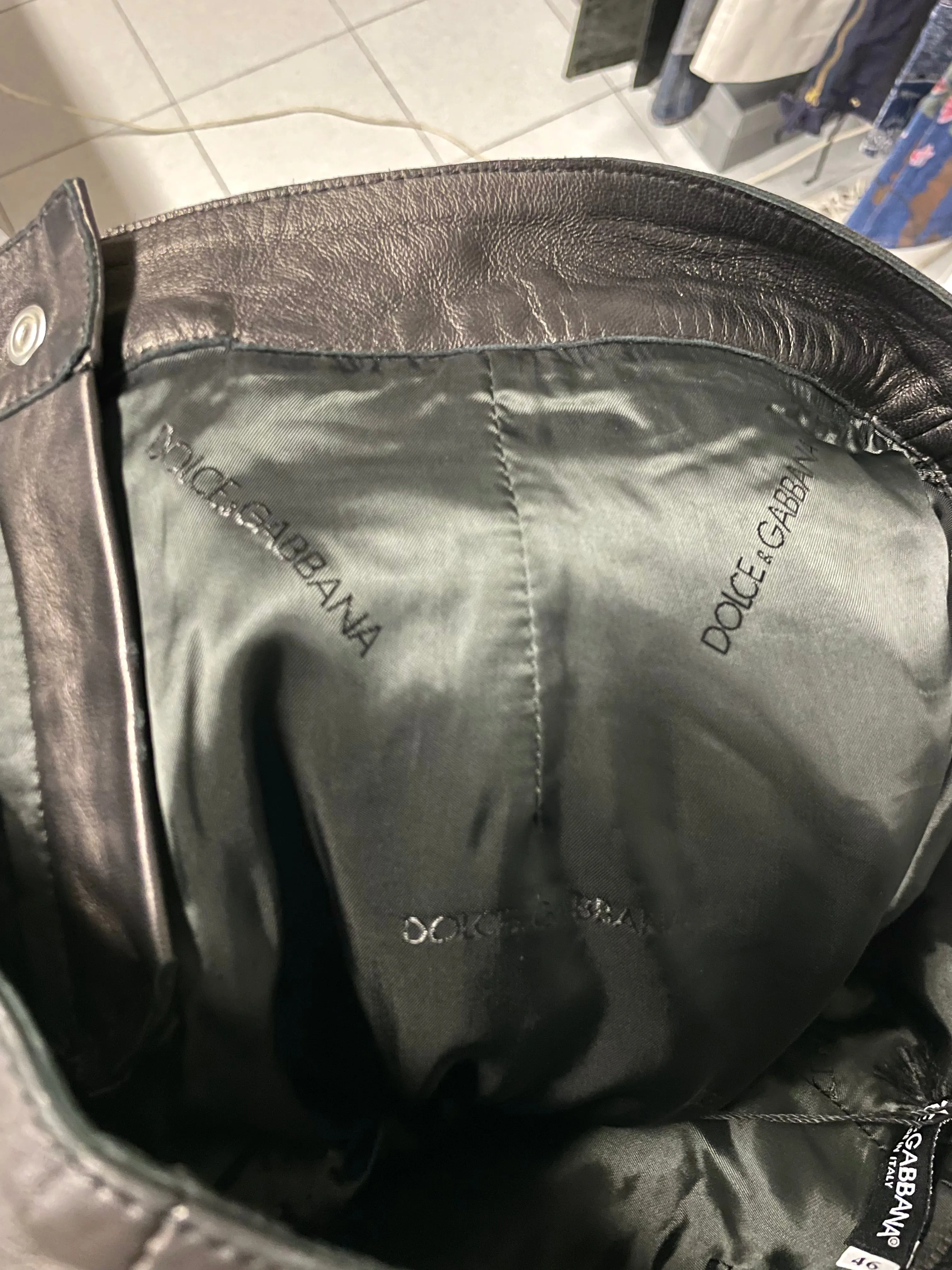 AW2003 Dolce & Gabbana leather bondage biker pants