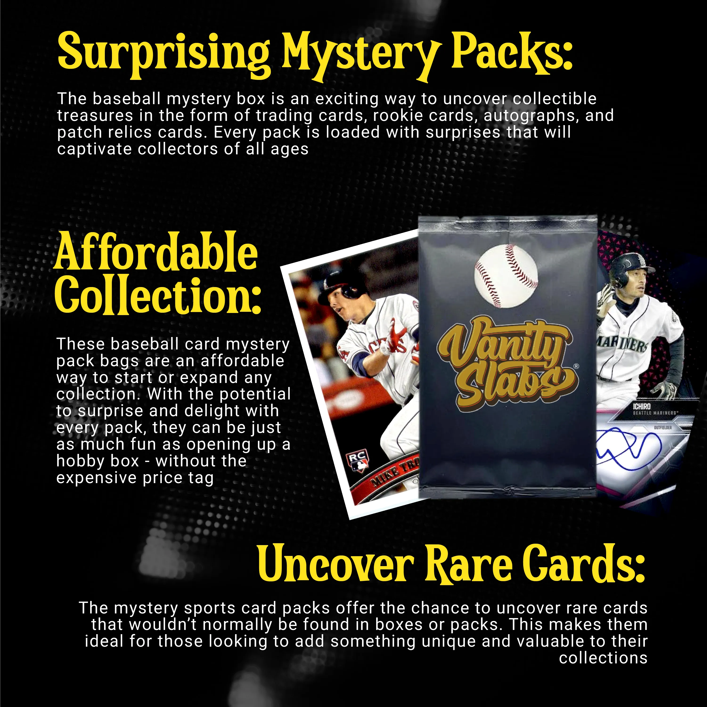 Baseball Mystery 10 Packs (Random Autographed, Relic & Rookies Trading Cards)