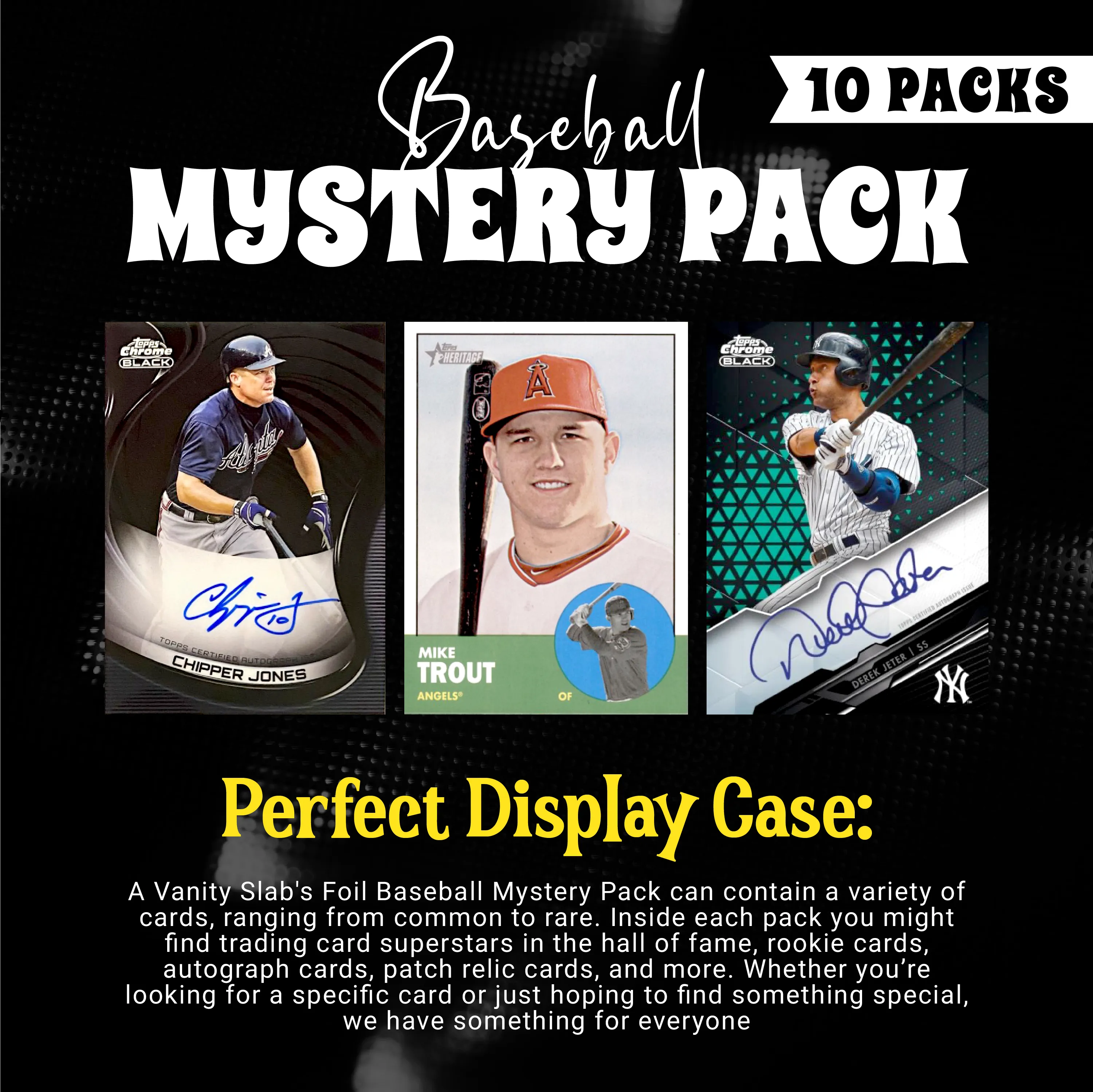 Baseball Mystery 10 Packs (Random Autographed, Relic & Rookies Trading Cards)