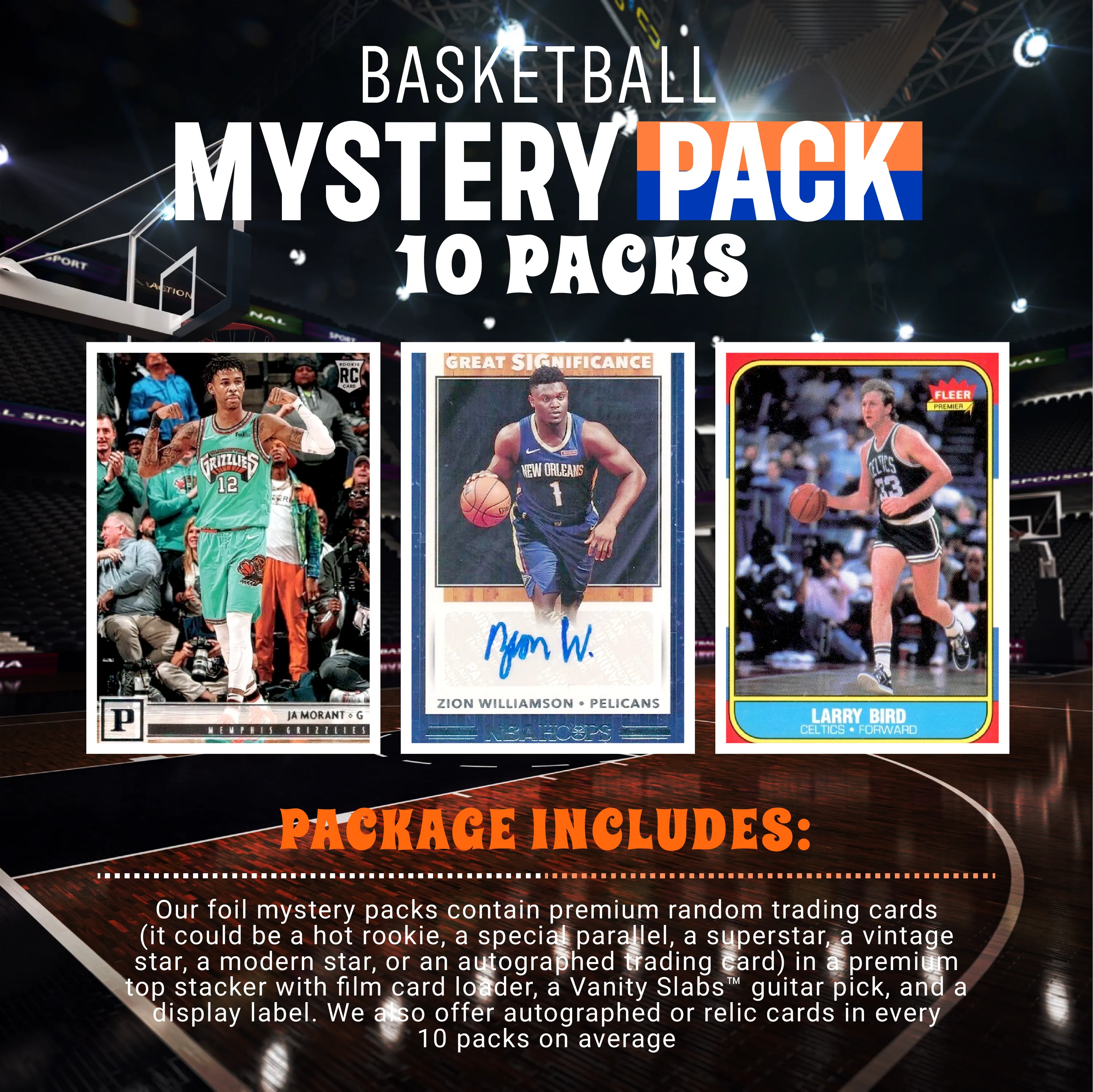 Basketball Foil Mystery 10 Packs (Random Auto, Relics and Rookie Trading Cards))