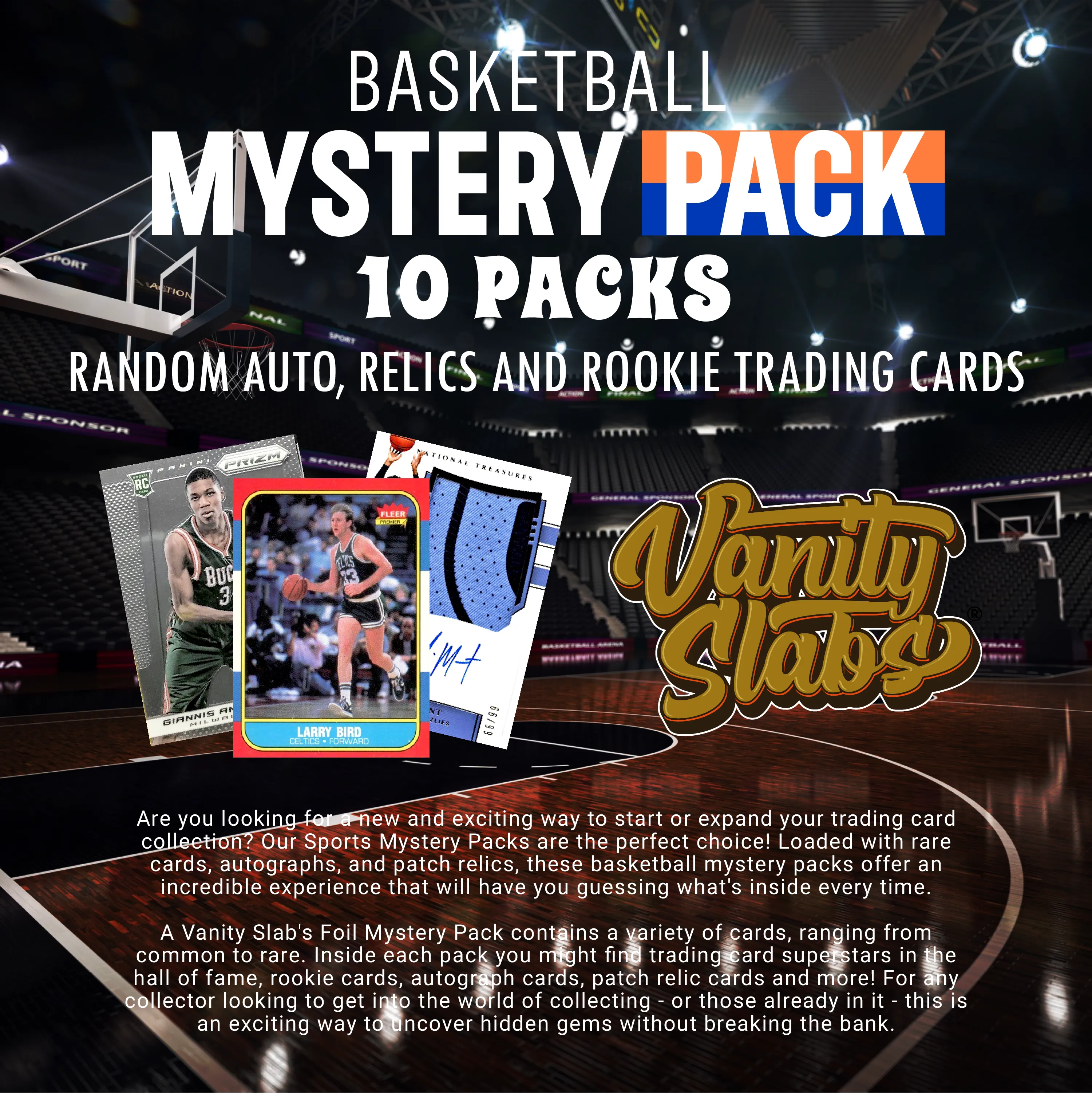 Basketball Foil Mystery 10 Packs (Random Auto, Relics and Rookie Trading Cards))