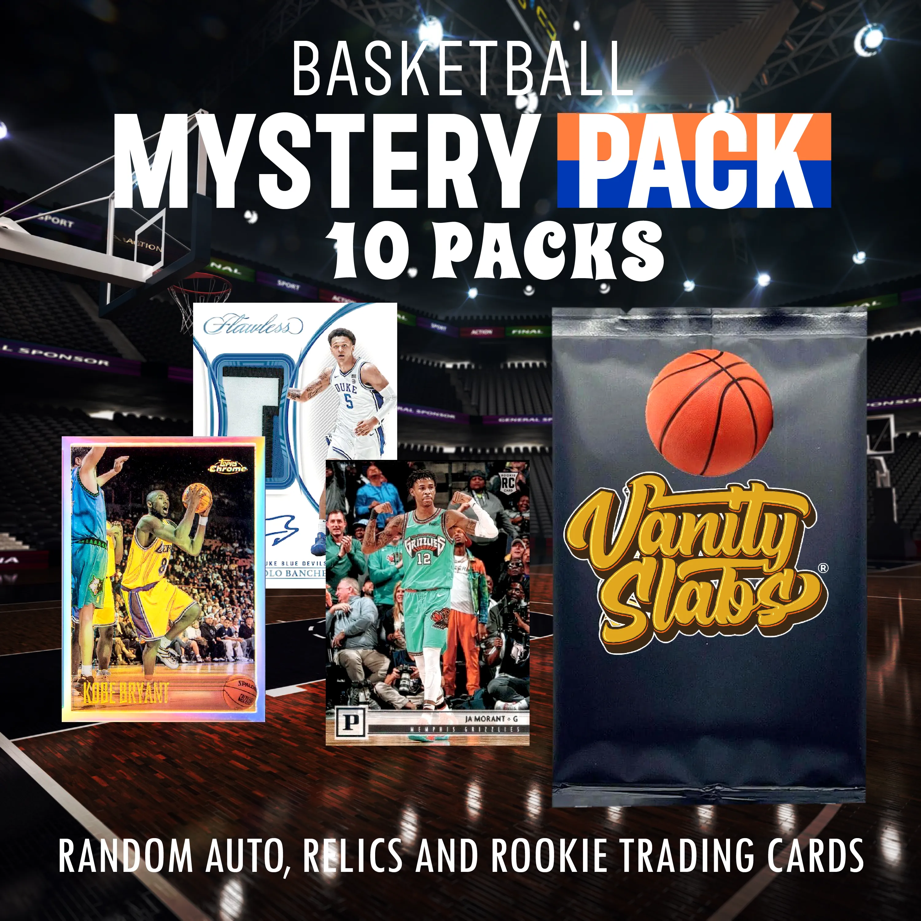 Basketball Foil Mystery 10 Packs (Random Auto, Relics and Rookie Trading Cards))