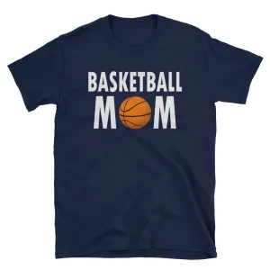Basketball Mom T Shirt Navy Short-Sleeve Unisex Basketball Mom T Shirt
