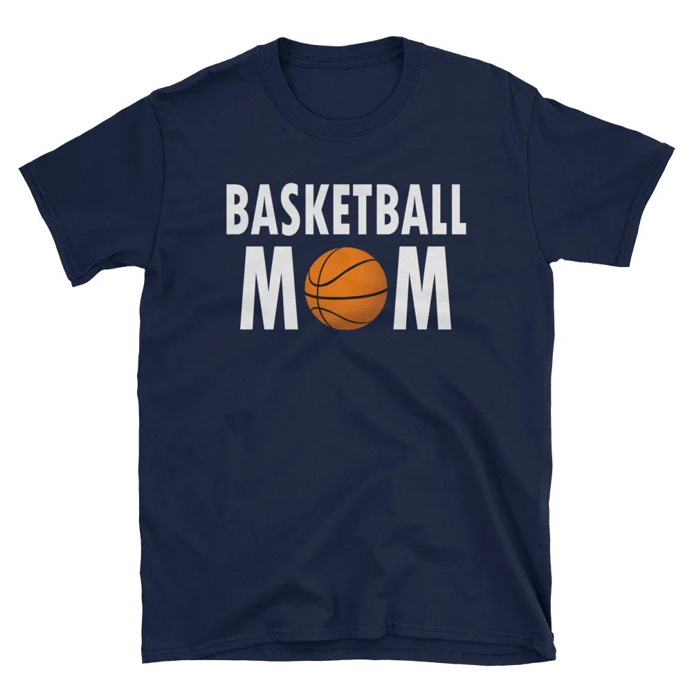 Basketball Mom T Shirt Navy Short-Sleeve Unisex Basketball Mom T Shirt