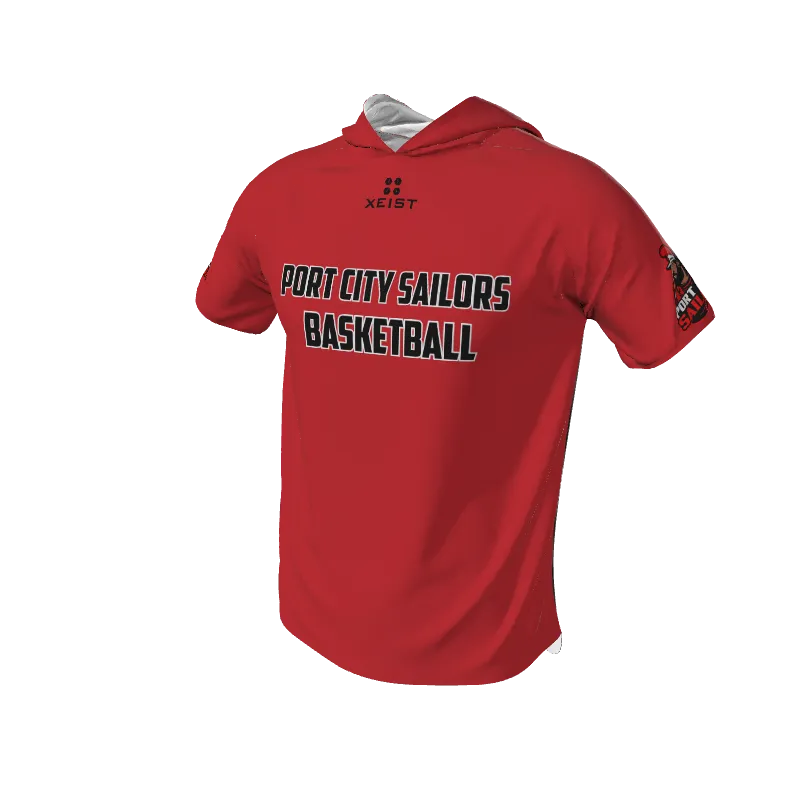 Basketball Stripe Short Sleeve Hooded Shooting Shirt. (x 12)