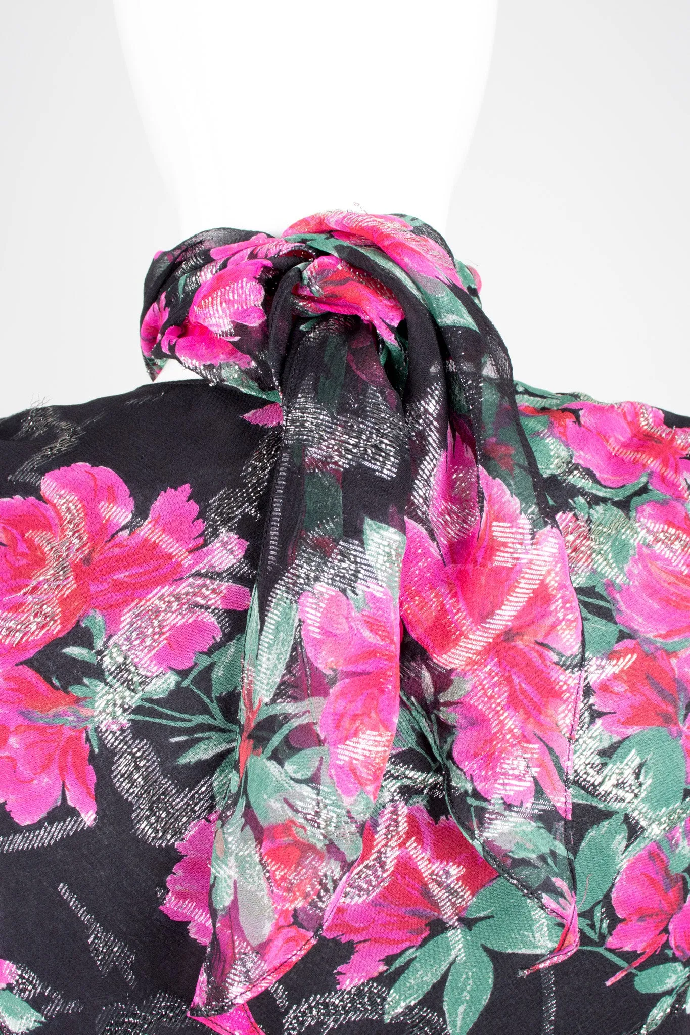 Bias Cut Floral Chiffon Dress
