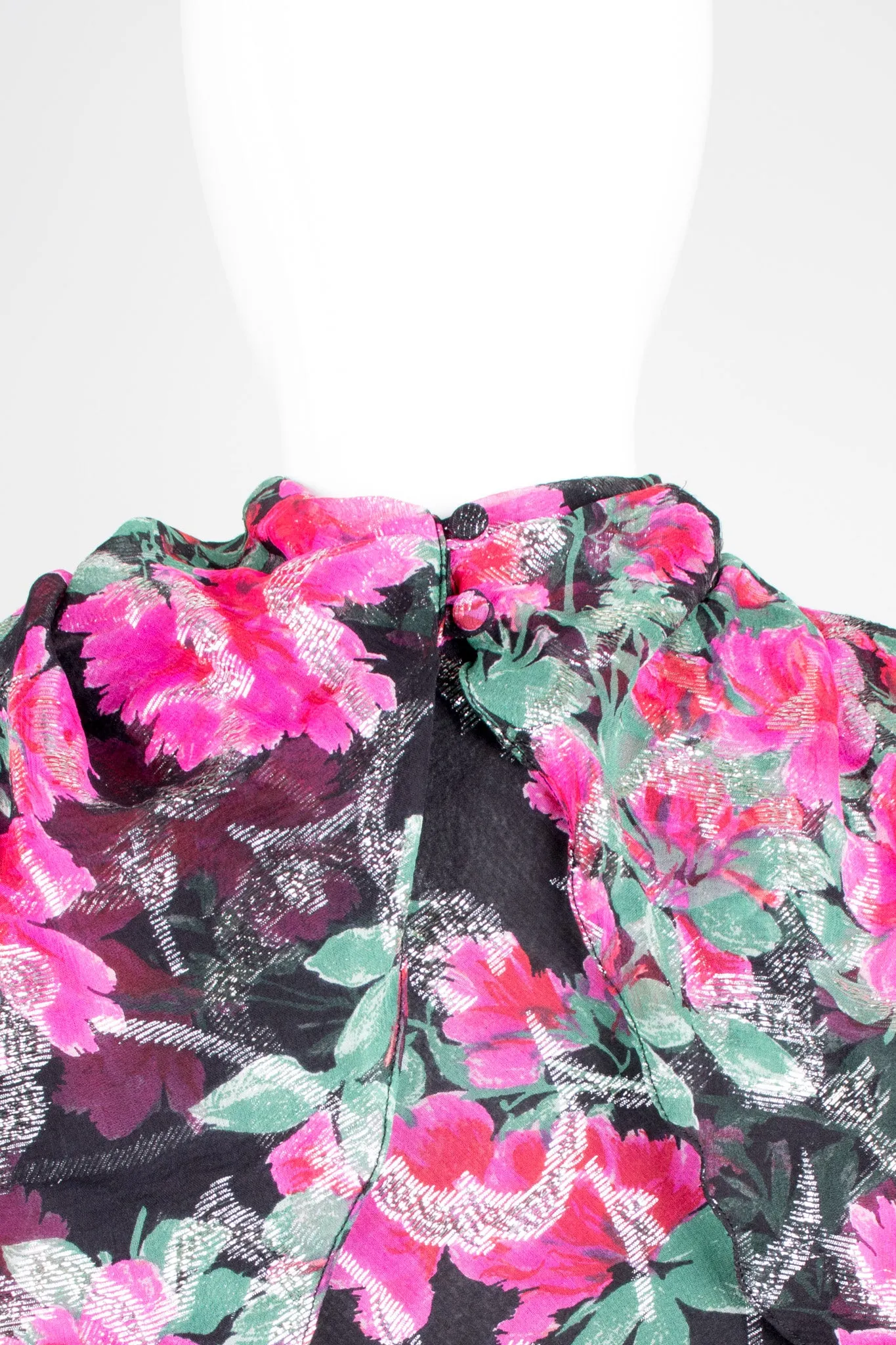 Bias Cut Floral Chiffon Dress
