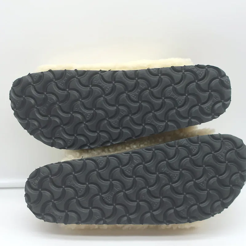 Birkenstock Papillio Arizona Teddy Shearling Sandals Eggshell Size 38 NEW