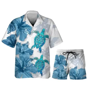 Blue Bird Turtle - 3D Hawaiian Men's