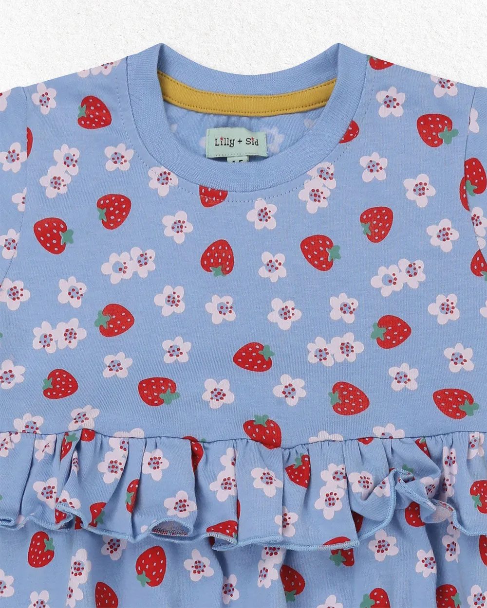 Blue Strawberry Print Dress