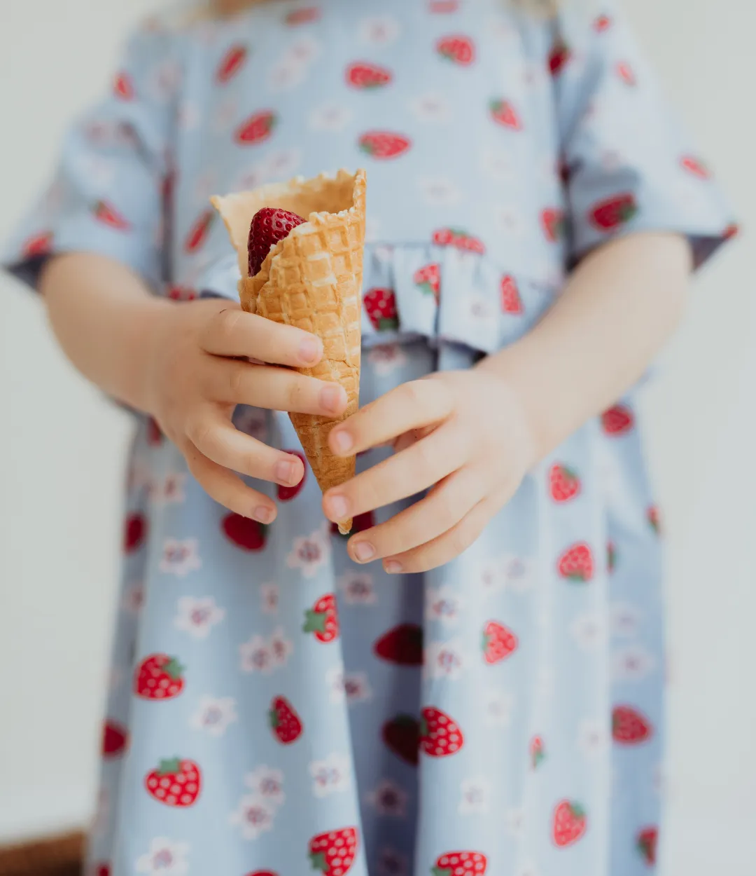 Blue Strawberry Print Dress