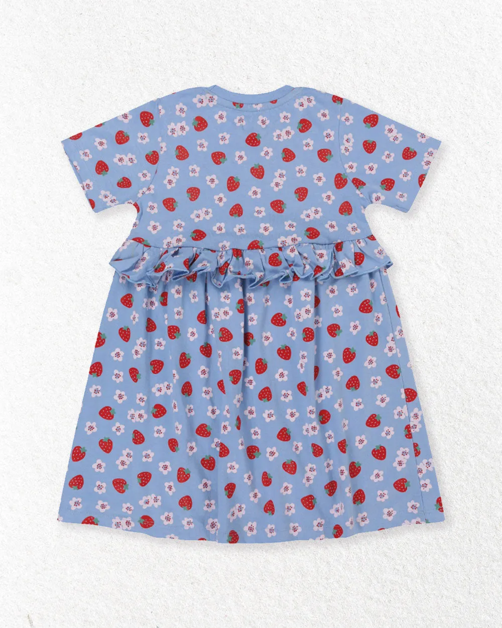 Blue Strawberry Print Dress