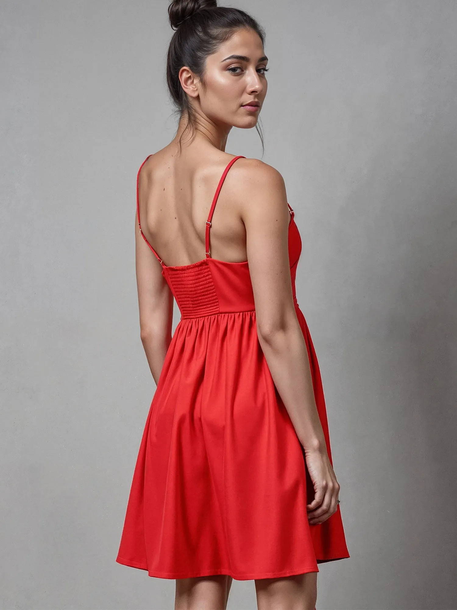 Bow Bodice Mini Shift Dress