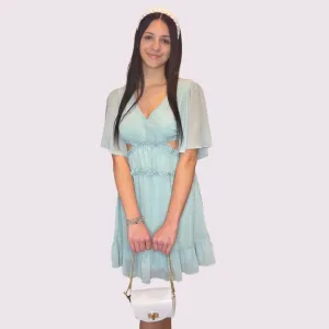CAMILA FIT & FLARE CUTOUT MINI DRESS