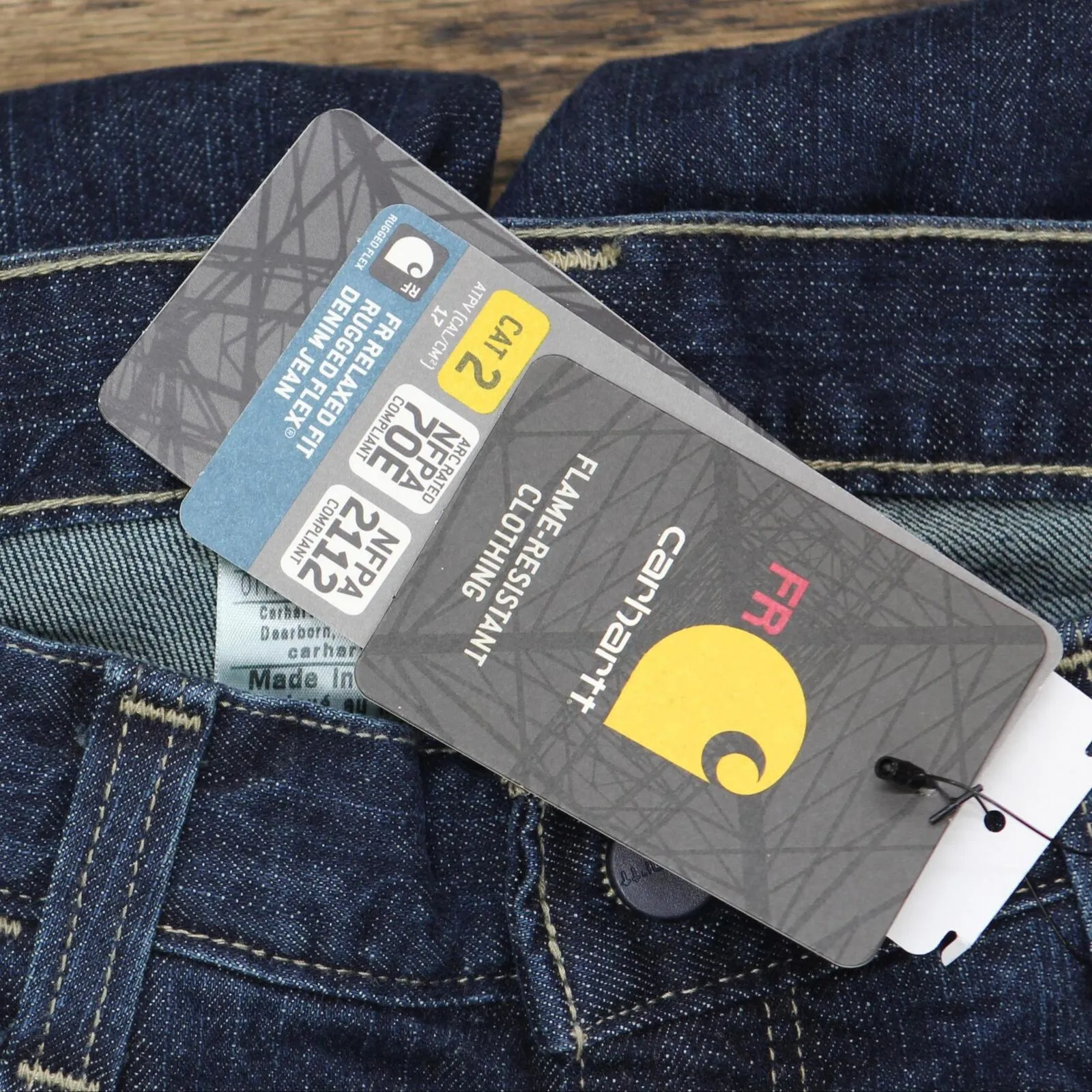 Carhartt Mens Flame-Resistant Rugged Flex Relaxed Jeans Indigo Wash Blue 32x32