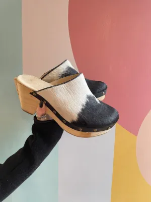 Cow Print Clog (Online $200. As found, wear)