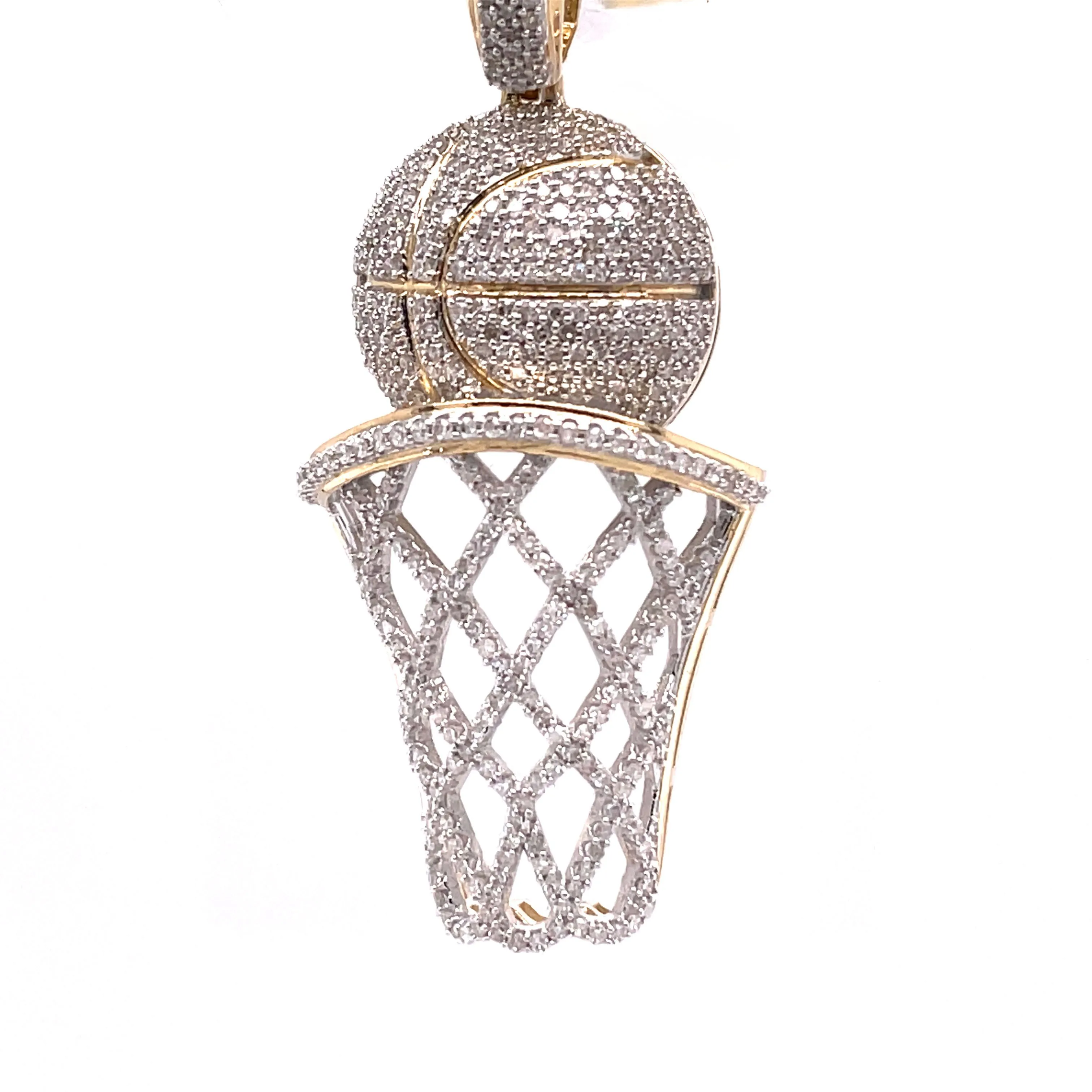 Diamond Basketball Pendant - 1.42 Carats in 10KT Yellow Gold
