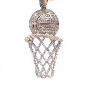 Diamond Basketball Pendant - 1.42 Carats in 10KT Yellow Gold