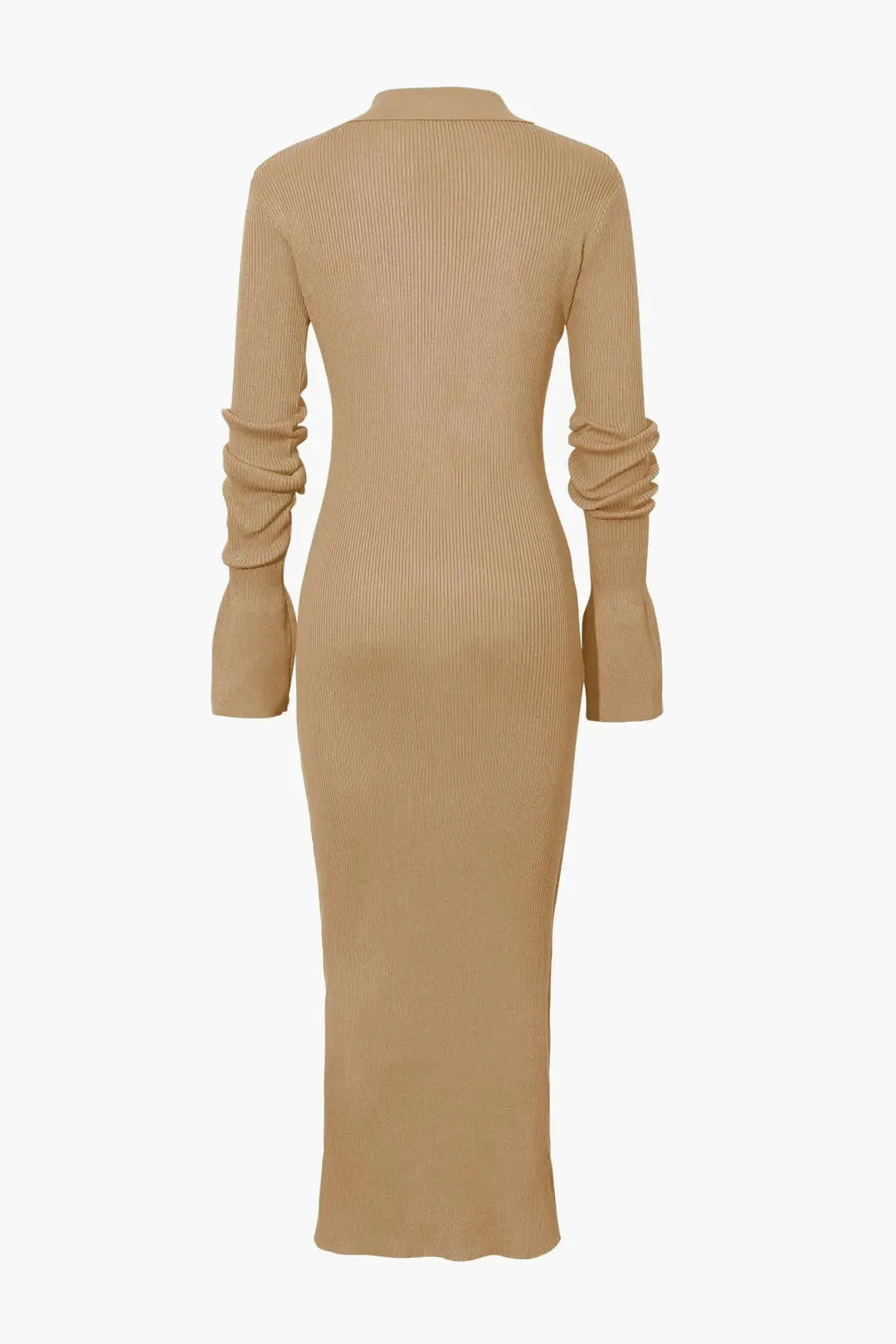 Drew - Casual Ribbed Button-Down Woman's Maxi Dress