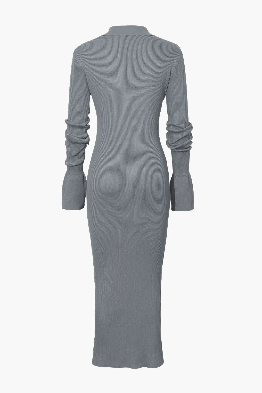 Drew - Casual Ribbed Button-Down Woman's Maxi Dress