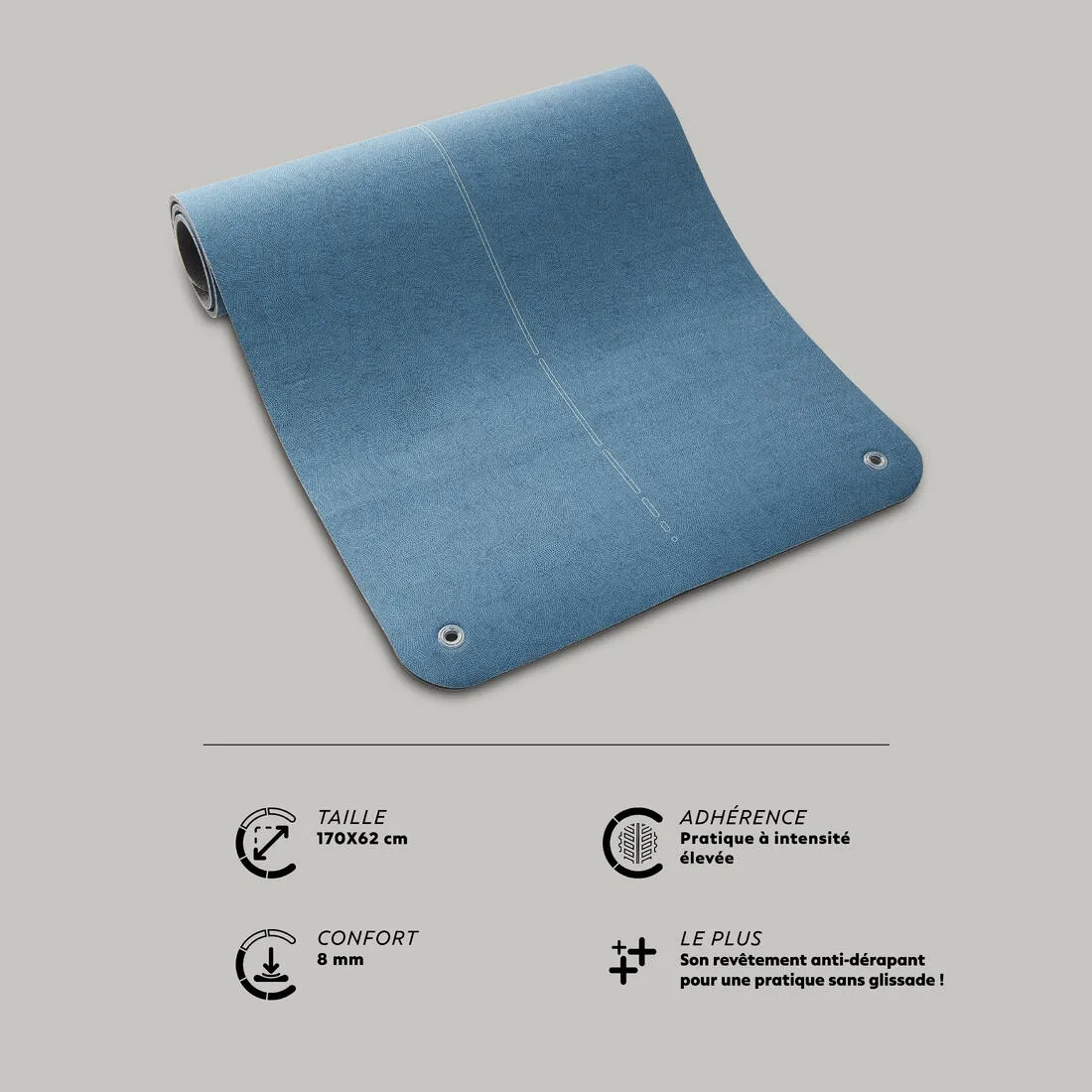 Durable Fitness Floor Mat Tonemat 500 - 170 cm x 62 cm x 8 mm - AOP