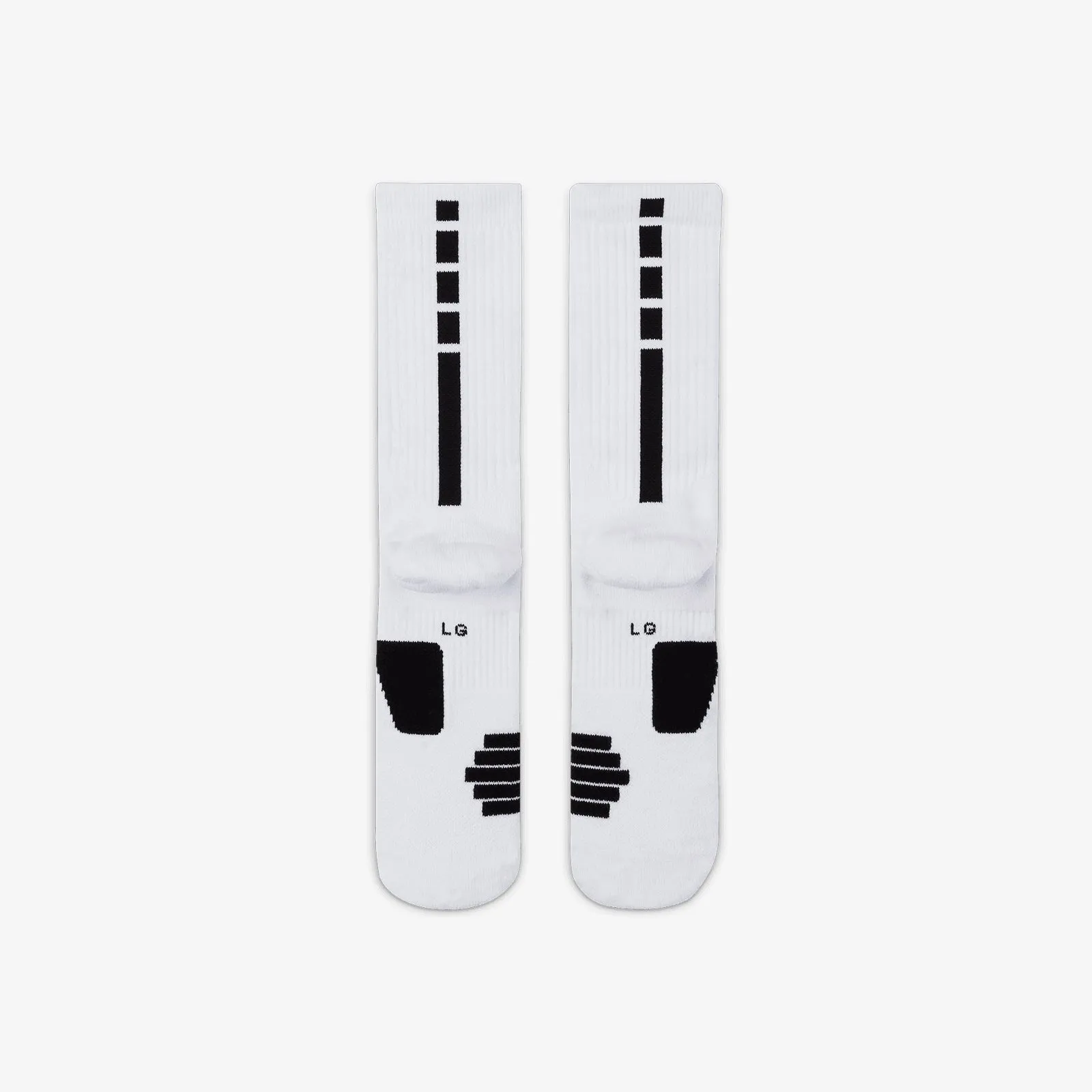 Elite Basketball Crew Socks - White/Black