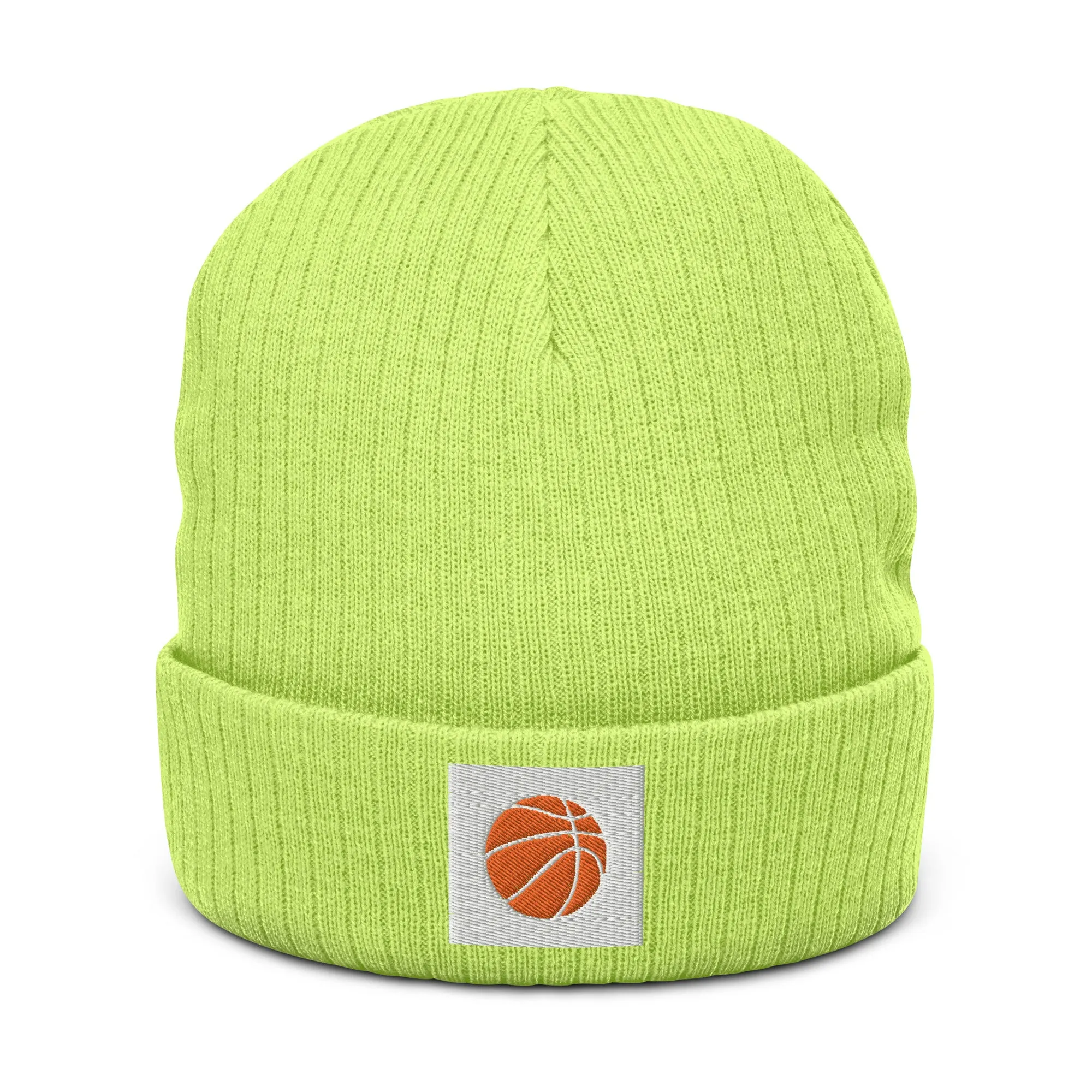 Embroidered Basketball Ribbed knit beanie